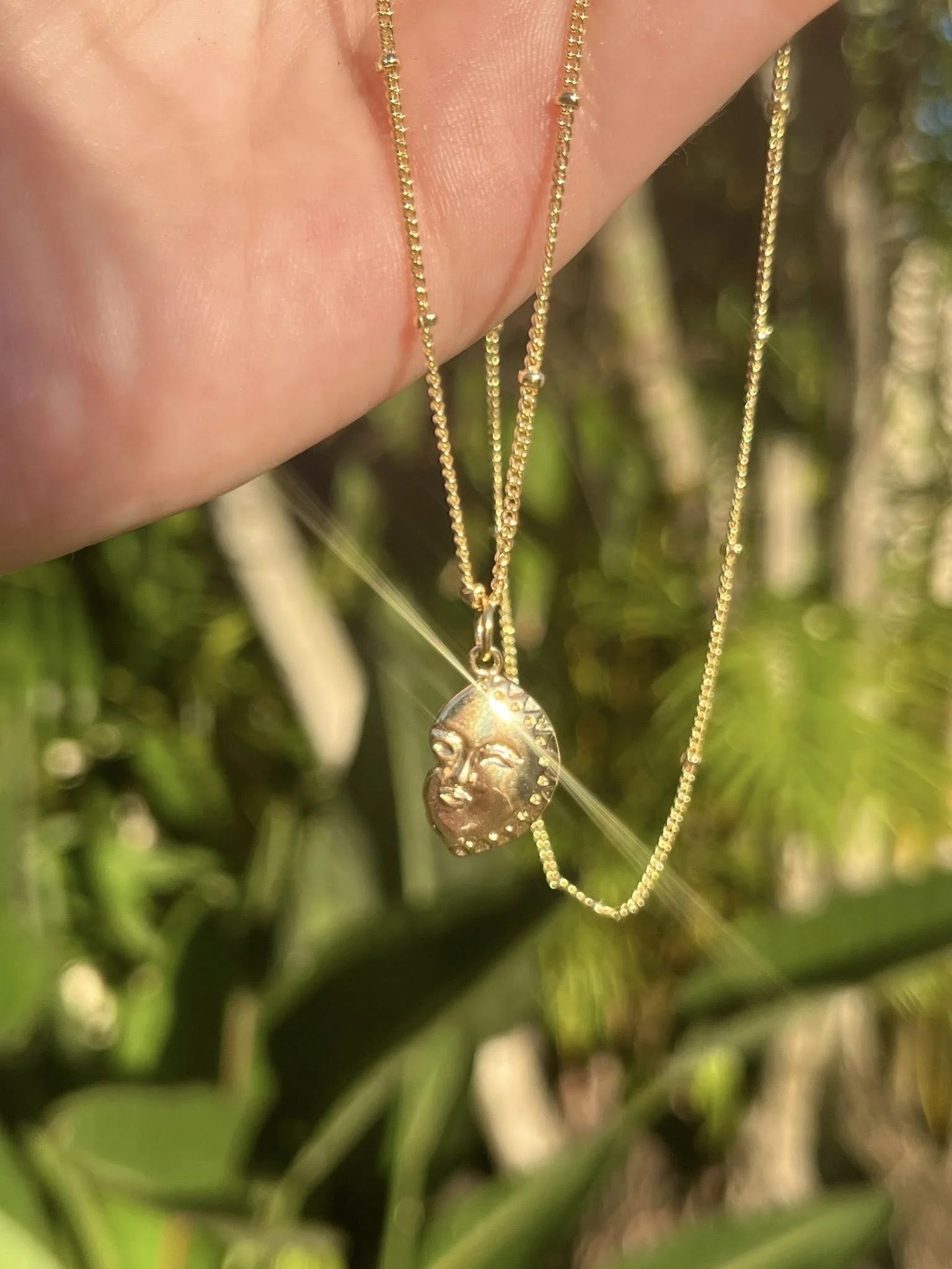 Half Sun Face Necklace