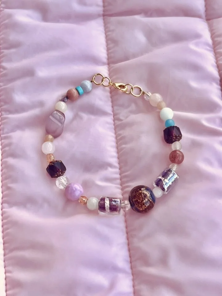 lavender Beaded Bracelet