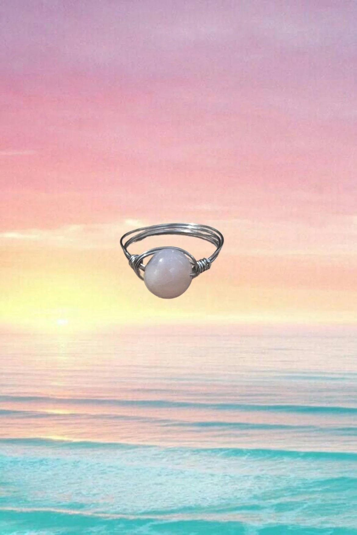 Pink rhodonite ring