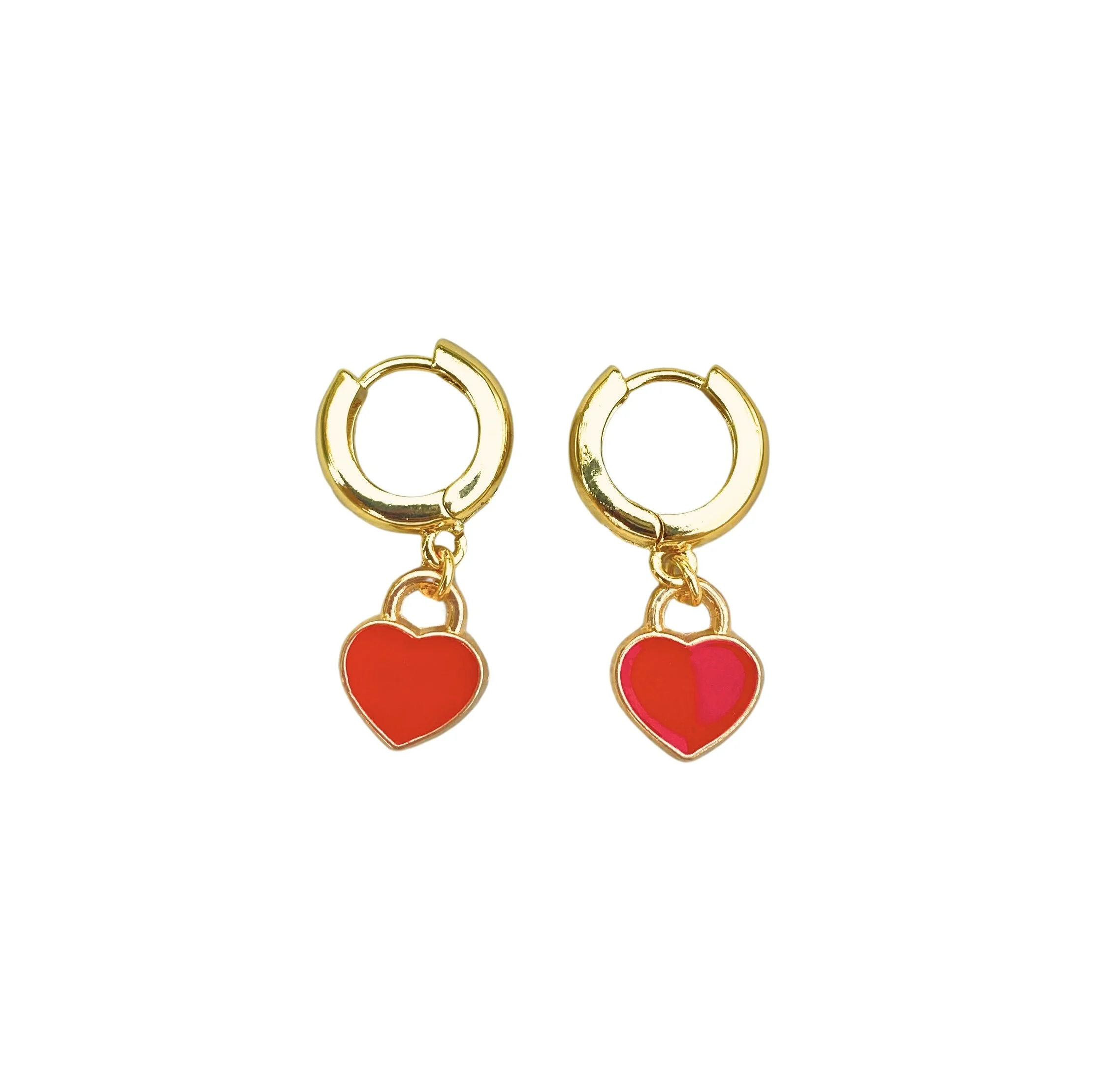 Red Heart Charm Earrings