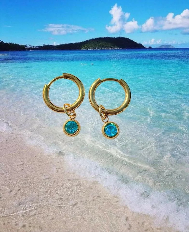 Turquoise Hoops
