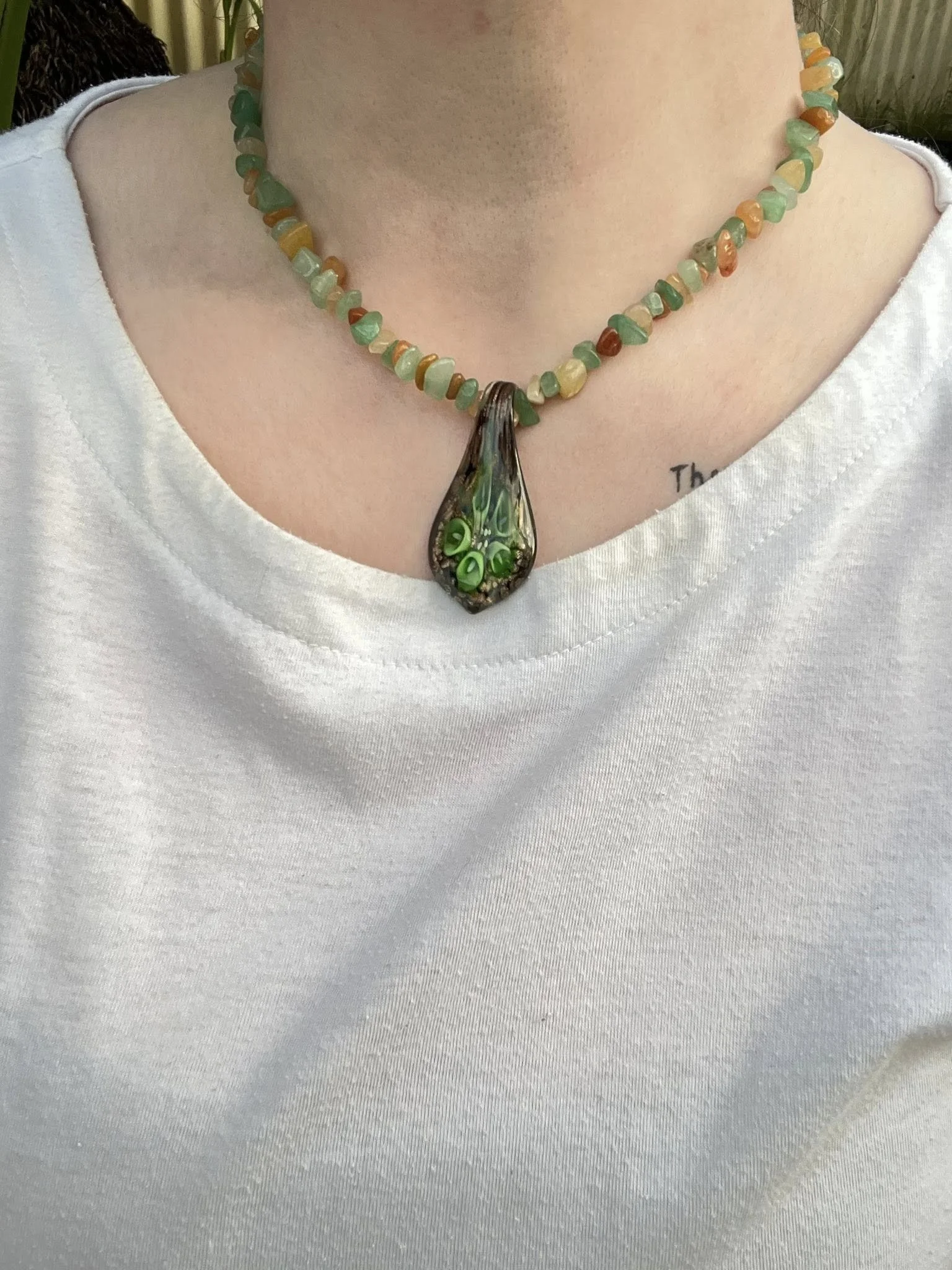 Amber & Jade Necklace