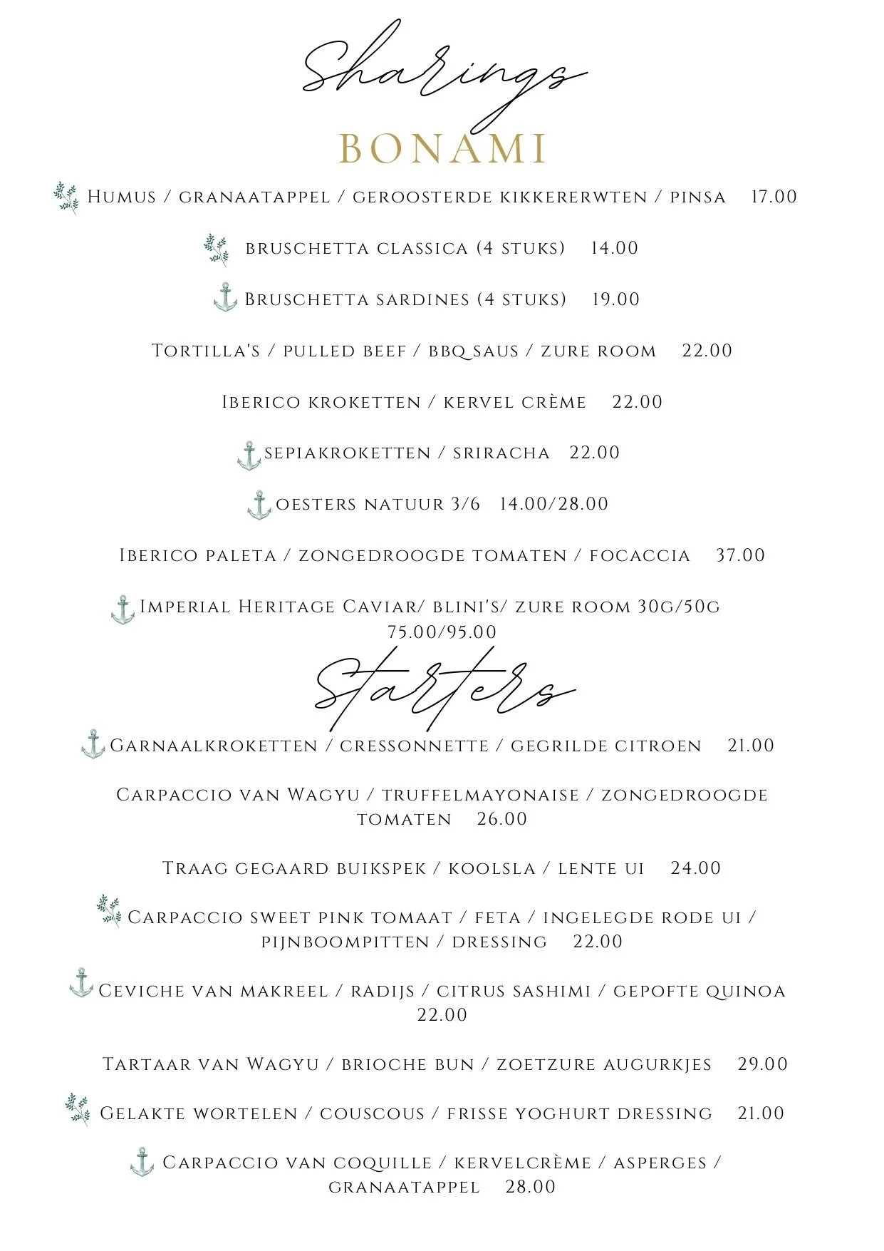 Bonami Restaurant Kaart | TableFever