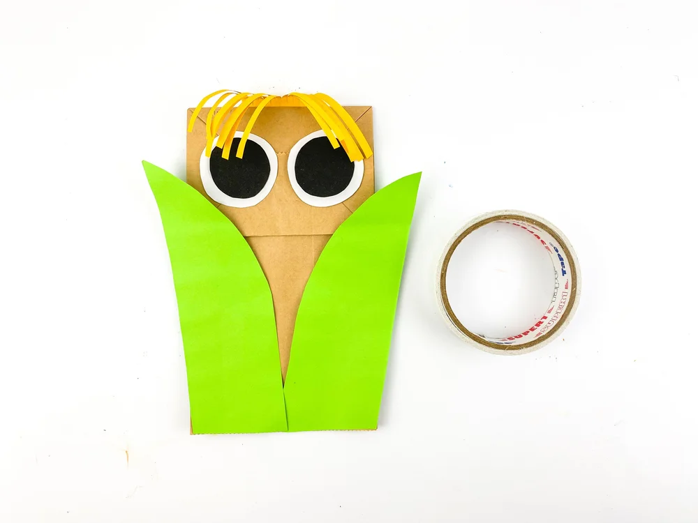 Puppet With Corn Rows Free Easy Corn Paper Bag Puppet Craft for Kids — Crafty Kids Blog