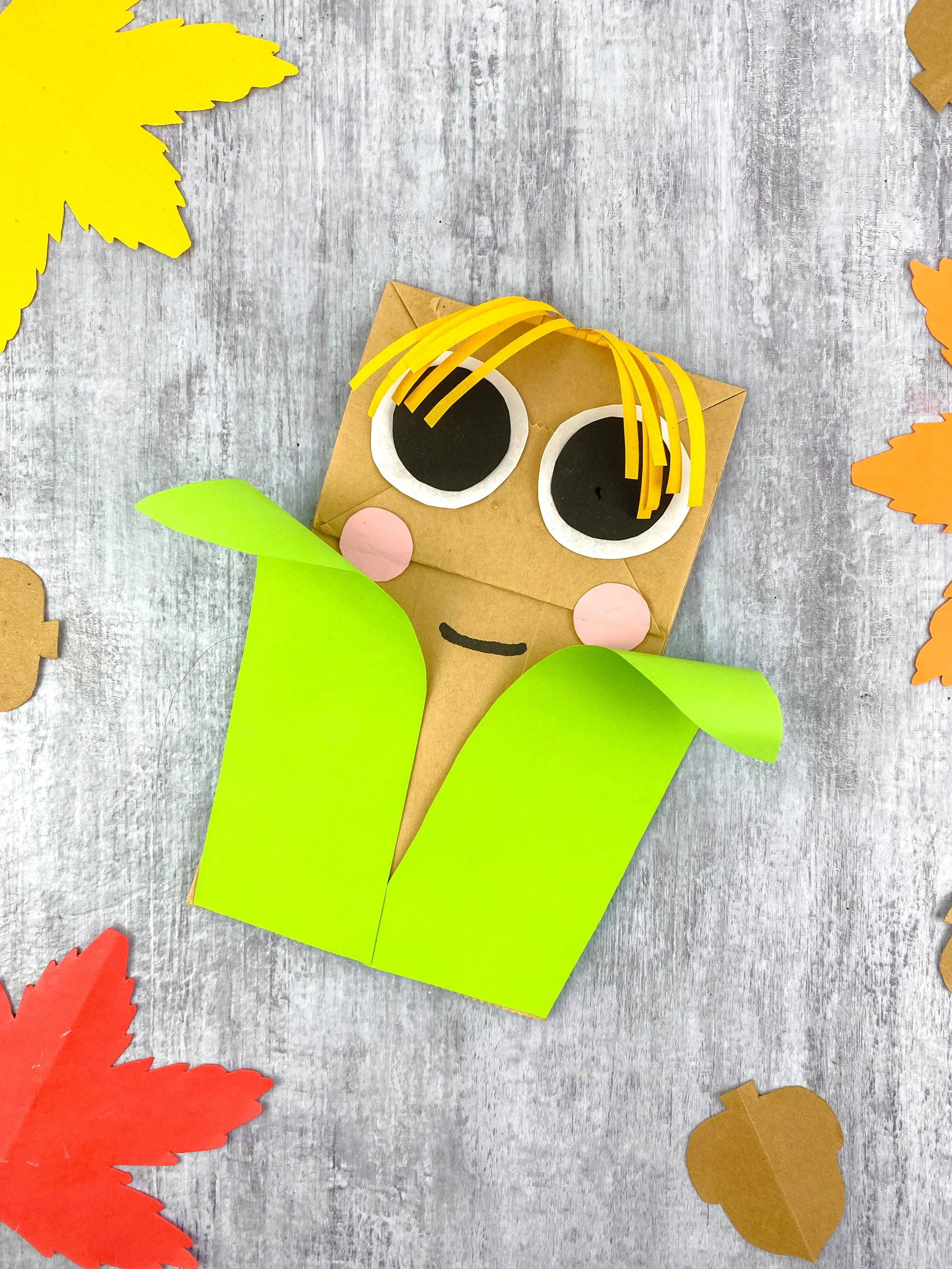 Puppet With Corn Rows Free Easy Corn Paper Bag Puppet Craft for Kids — Crafty Kids Blog