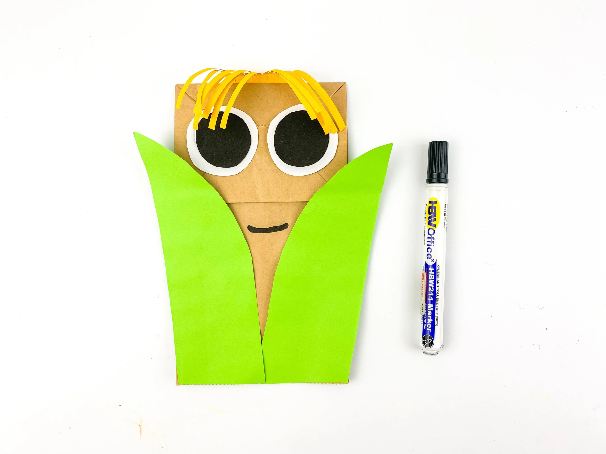Puppet With Corn Rows Free Easy Corn Paper Bag Puppet Craft for Kids — Crafty Kids Blog