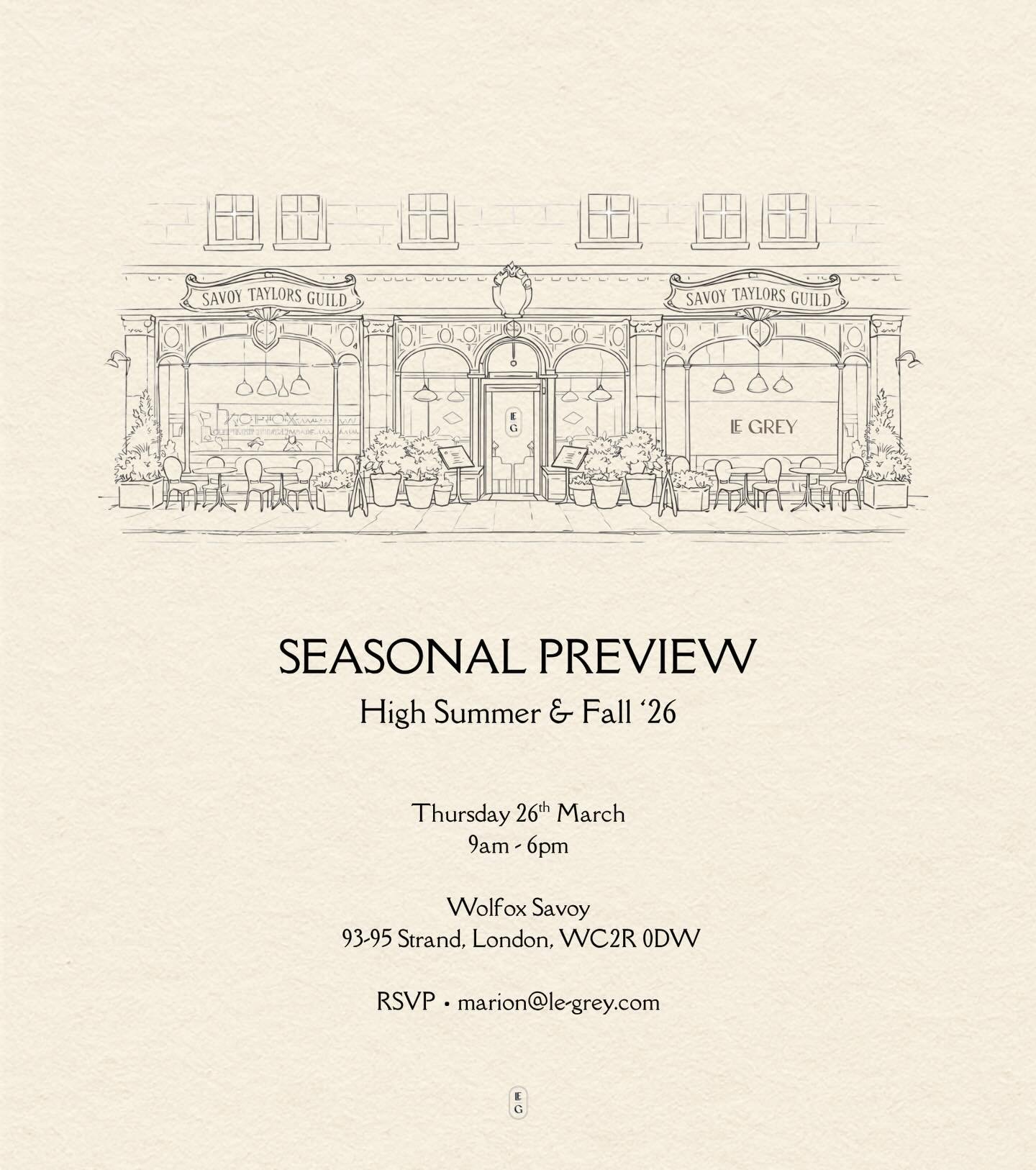 A iconic building. Three floors. One unforgettable takeover.

Join us on Thursday 26th March at the Wolfox Savoy grand caf&eacute; for our seasonal collection preview, featuring a curated edit of ready-to-wear, accessories, jewellery, lifestyle, beau