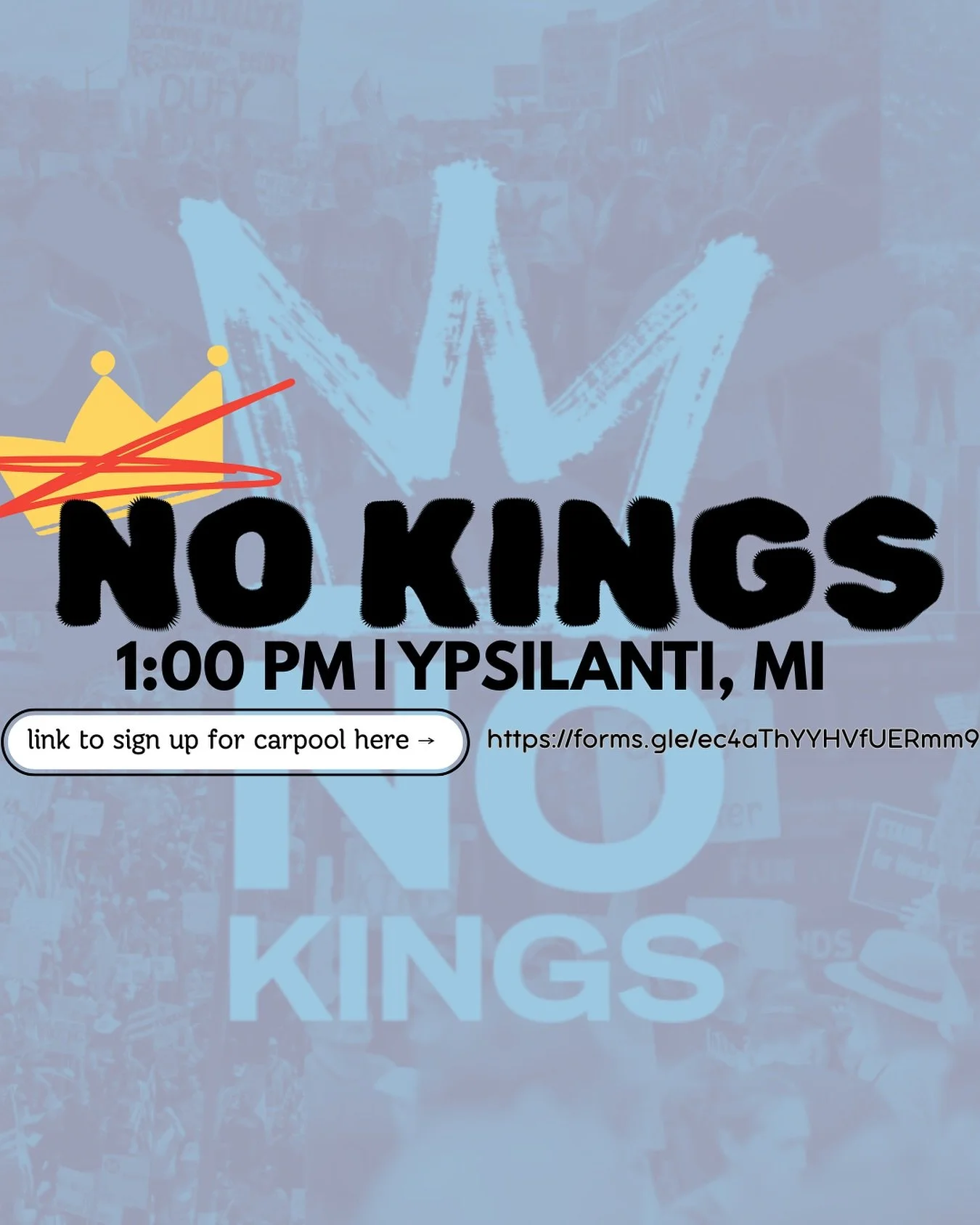 SATURDAY NO KINGS RALLY 🚫👑 Sign up for our carpool. Link in bio!