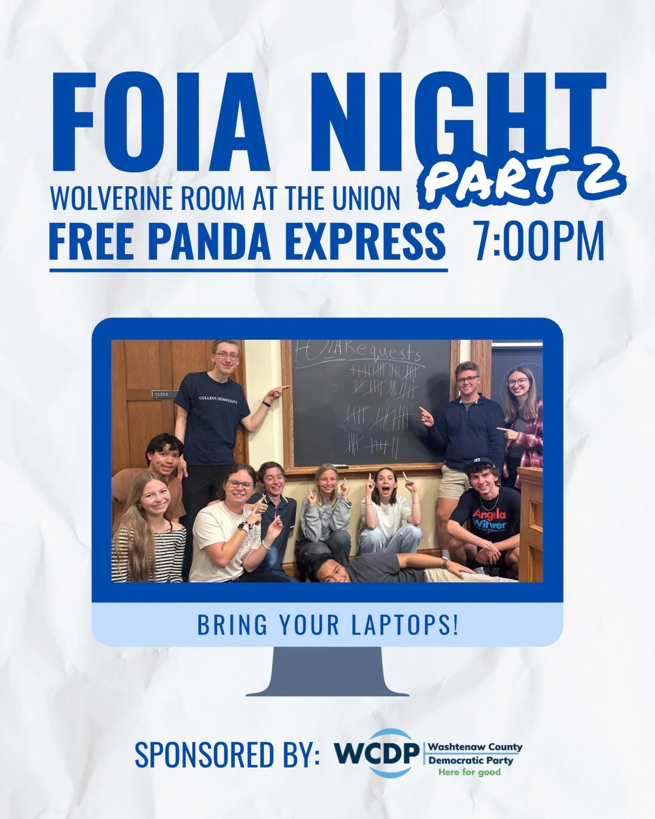 Join us this Thursday to learn how to hold our government accountable through the Freedom of Information Act (FOIA)! Request information from the Executive Branch and enjoy FREE Panda Express!