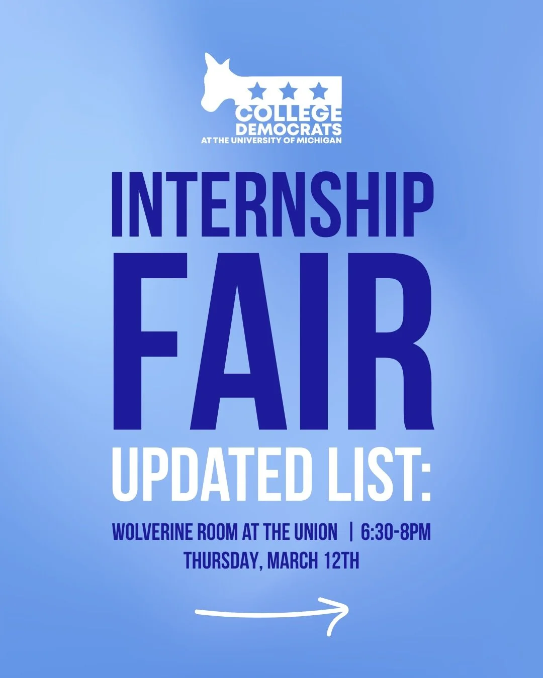 Join us tomorrow for our Internship fair! Student networking, campaign opportunities, and more!