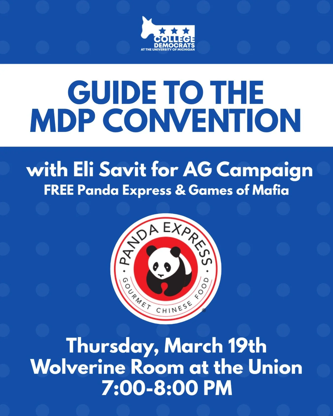 Join us this Thursday for a guide to the MDP Convention with the Eli Savit Campaign and FREE Panda Express!