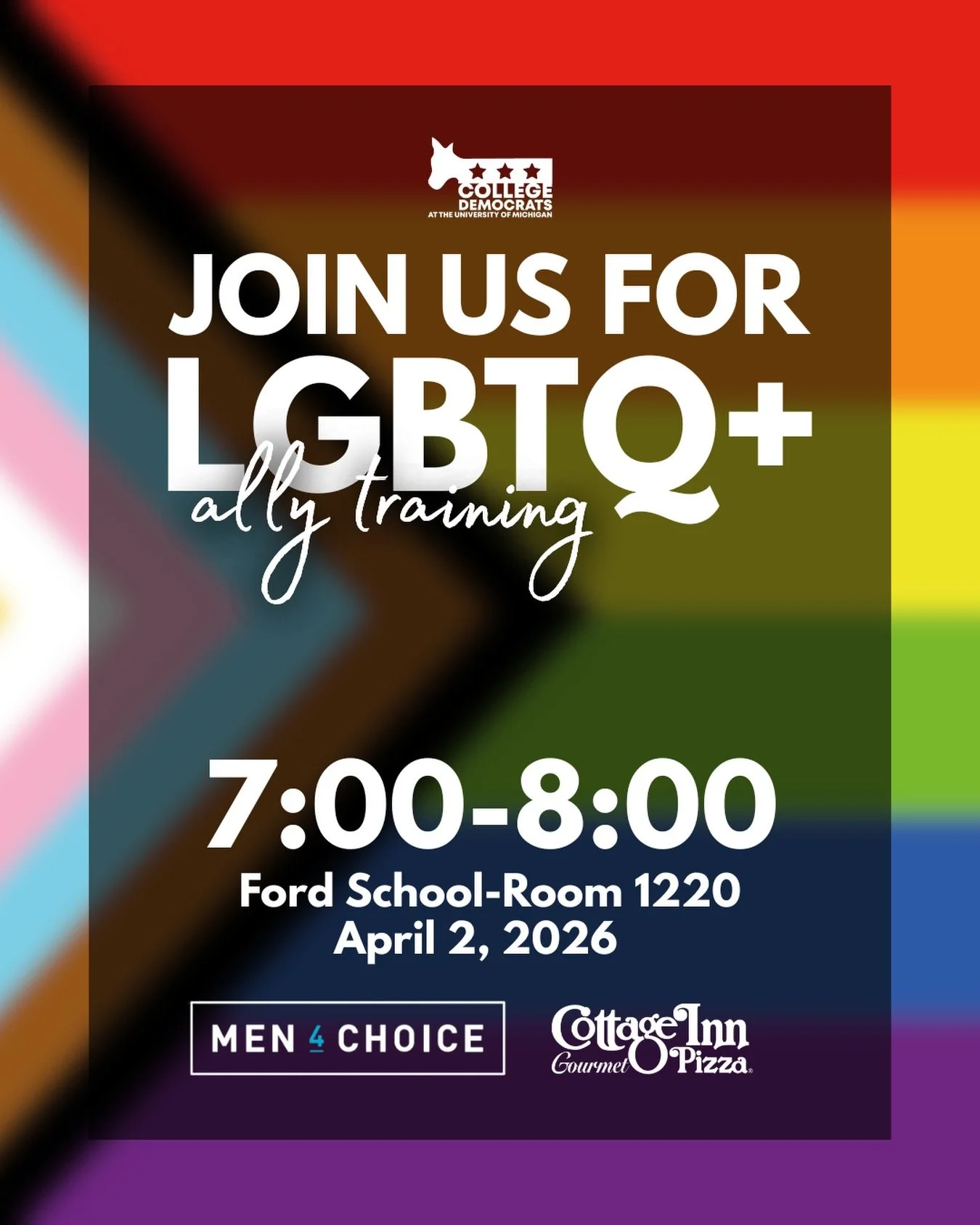 LGBTQ+ Ally Training tomorrow! Join us for an interactive learning workshop and FREE pizza! 🌈