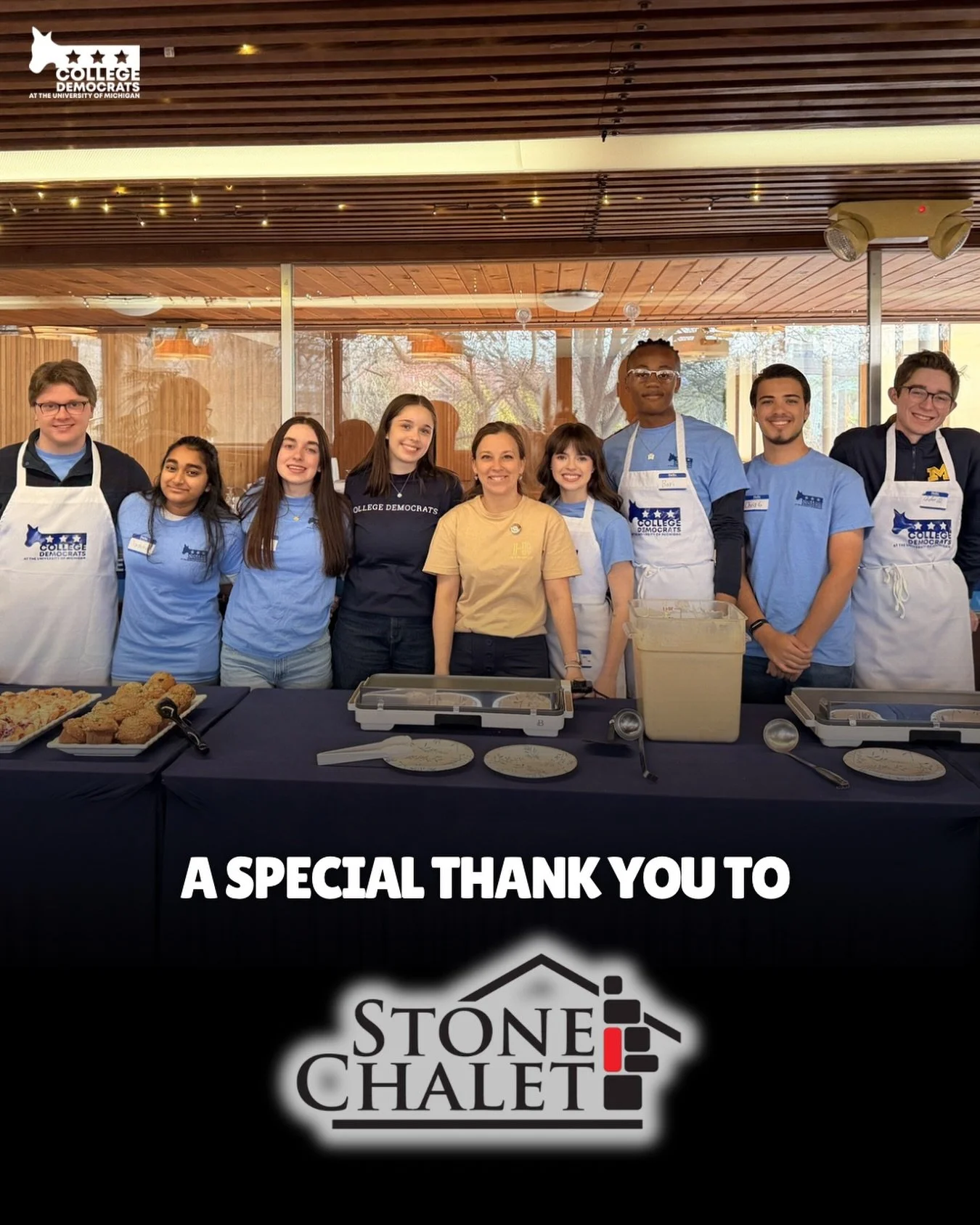 The biggest thank you to Stone Chalet for allowing us to use their beautiful space for our annual Pancake Breakfast. This event could not have been made possible without their generosity and kindness. We are so grateful for your support!