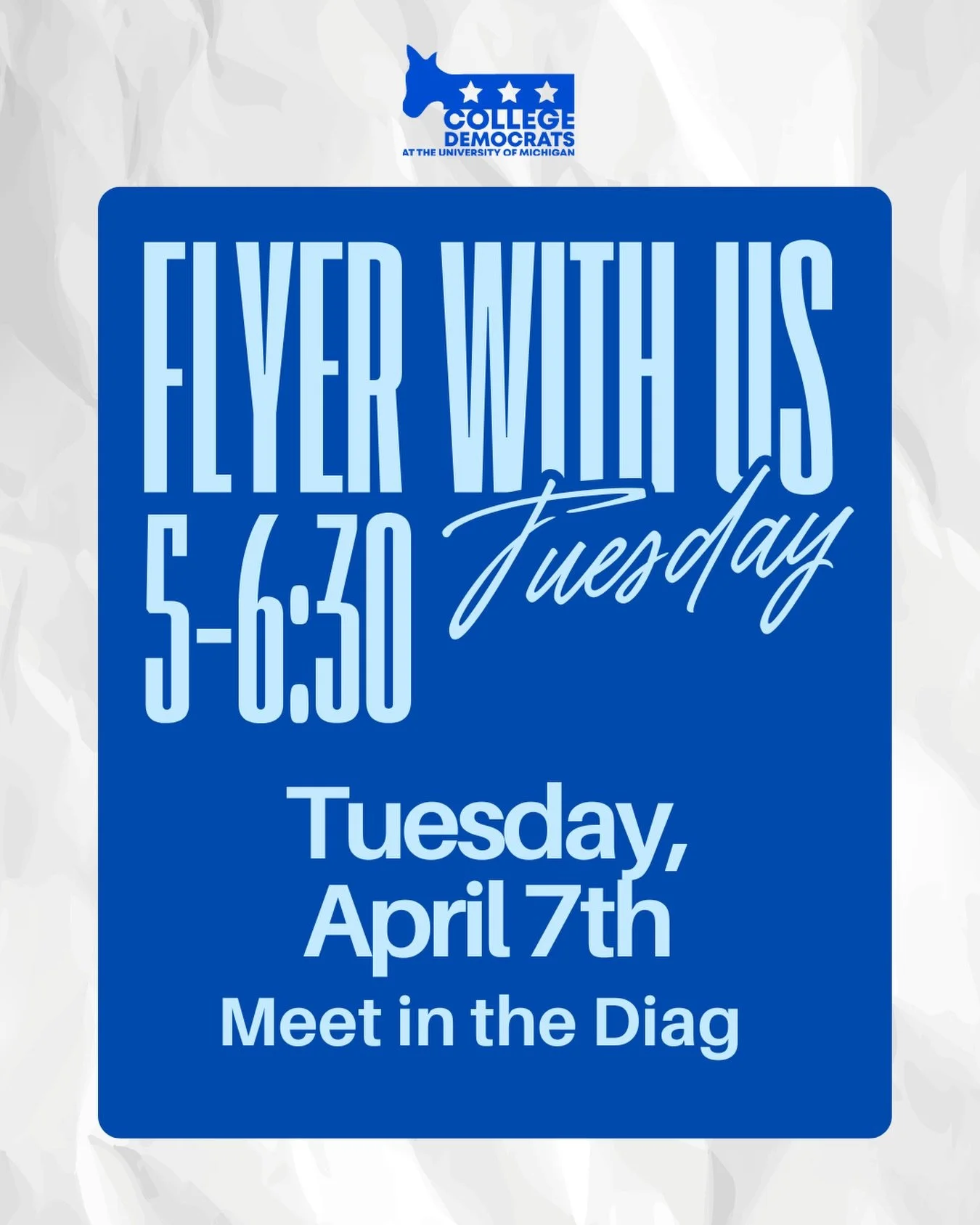 No pointless wars. Come flyer with us in the Diag this Tuesday!