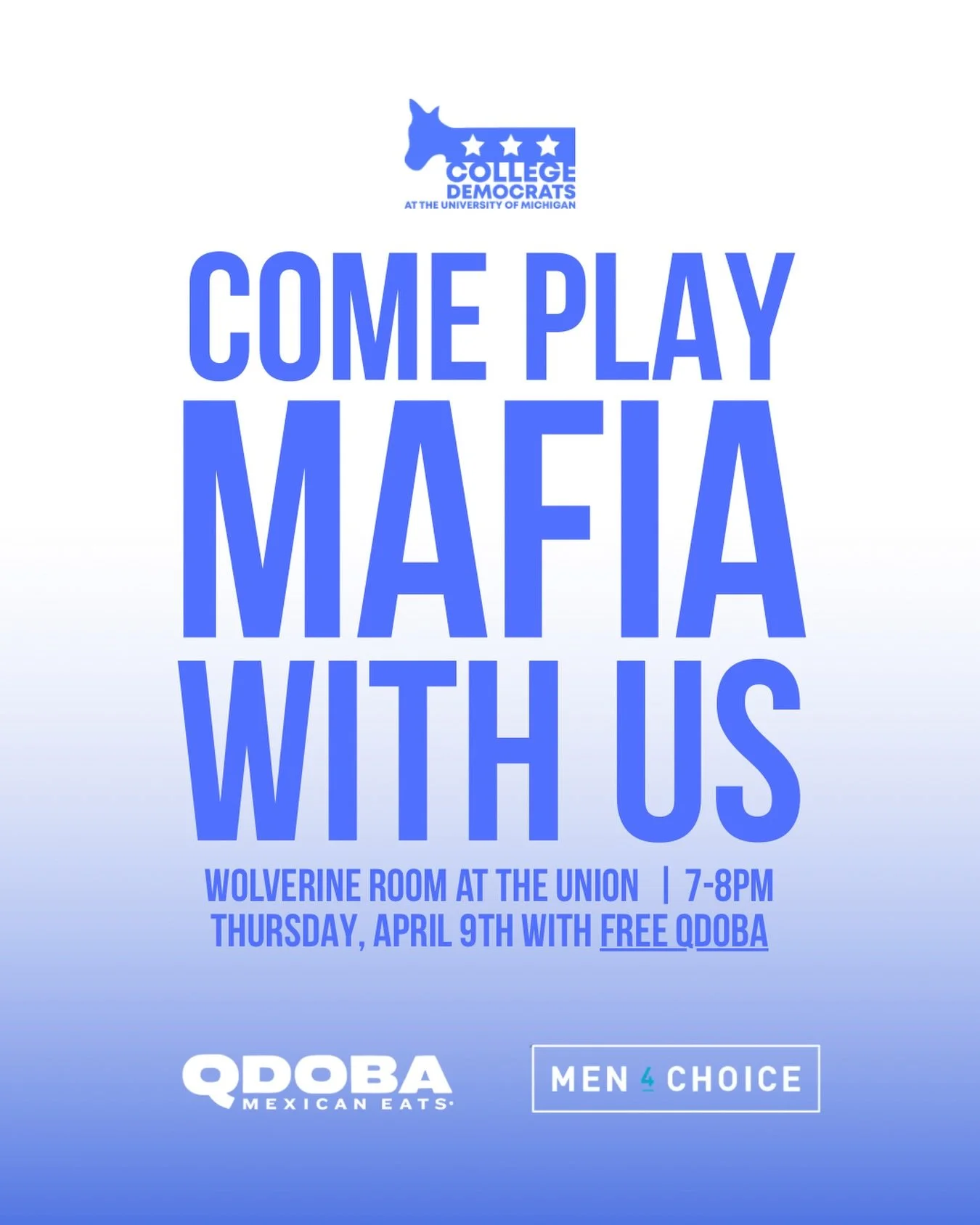 Join us this Thursday in the Wolverine Room at the Union with FREE Qdoba!