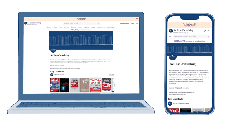 A laptop and screen with recommended reading by Ad Esse on the screen