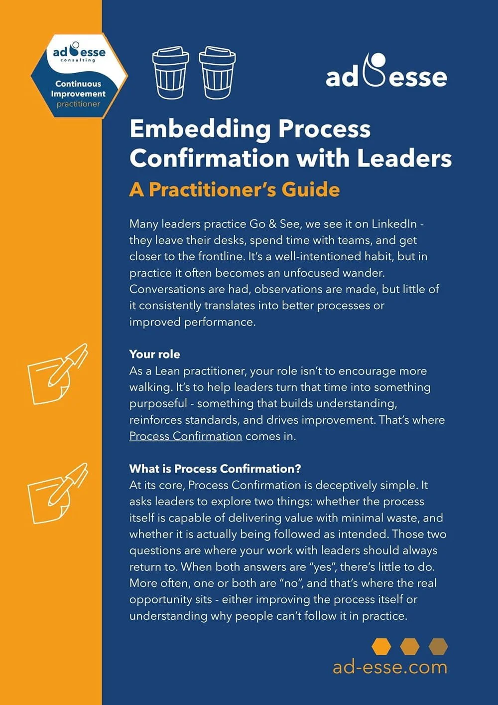 Embedding process confirmation with leaders practitioner's guide by ad esse consulting