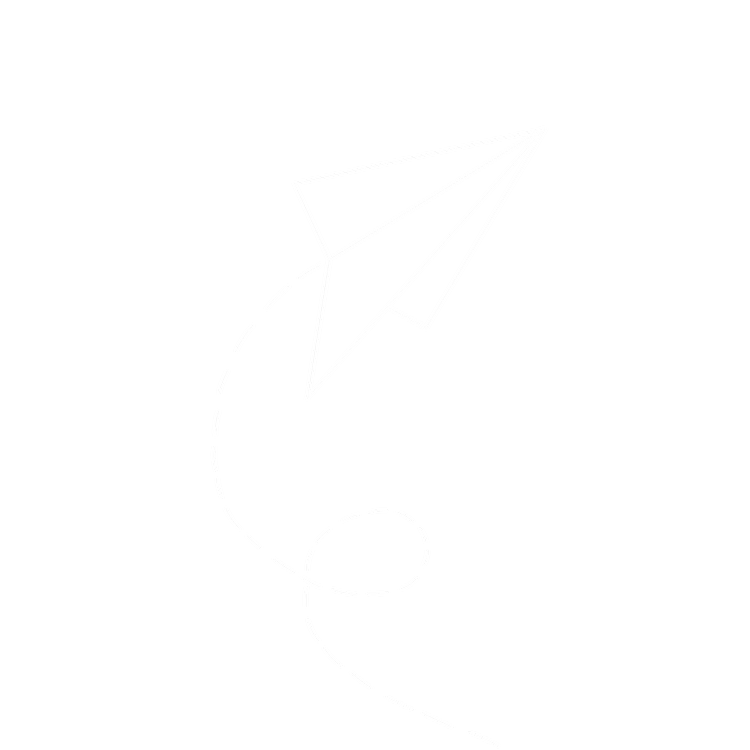A paper plane flying upwards
