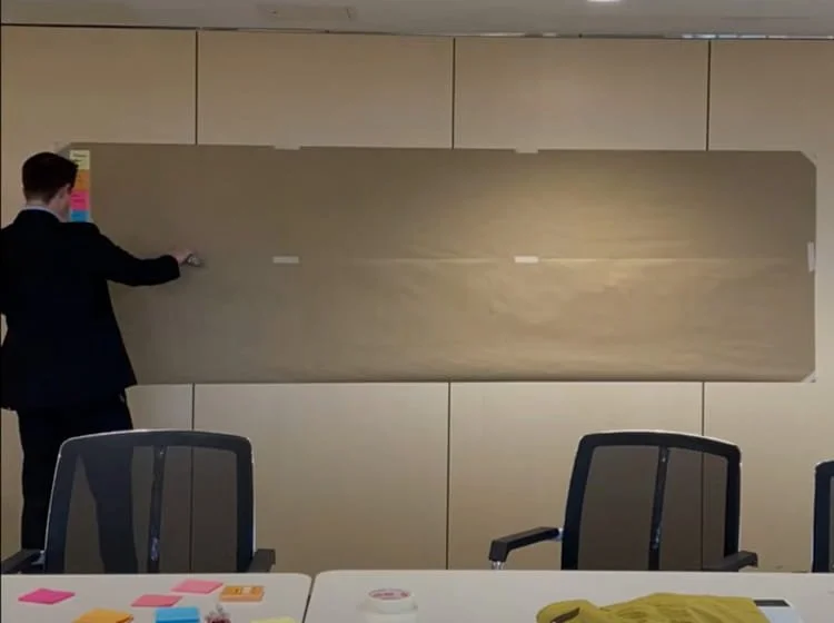 Adam Davies setting up a value stream map