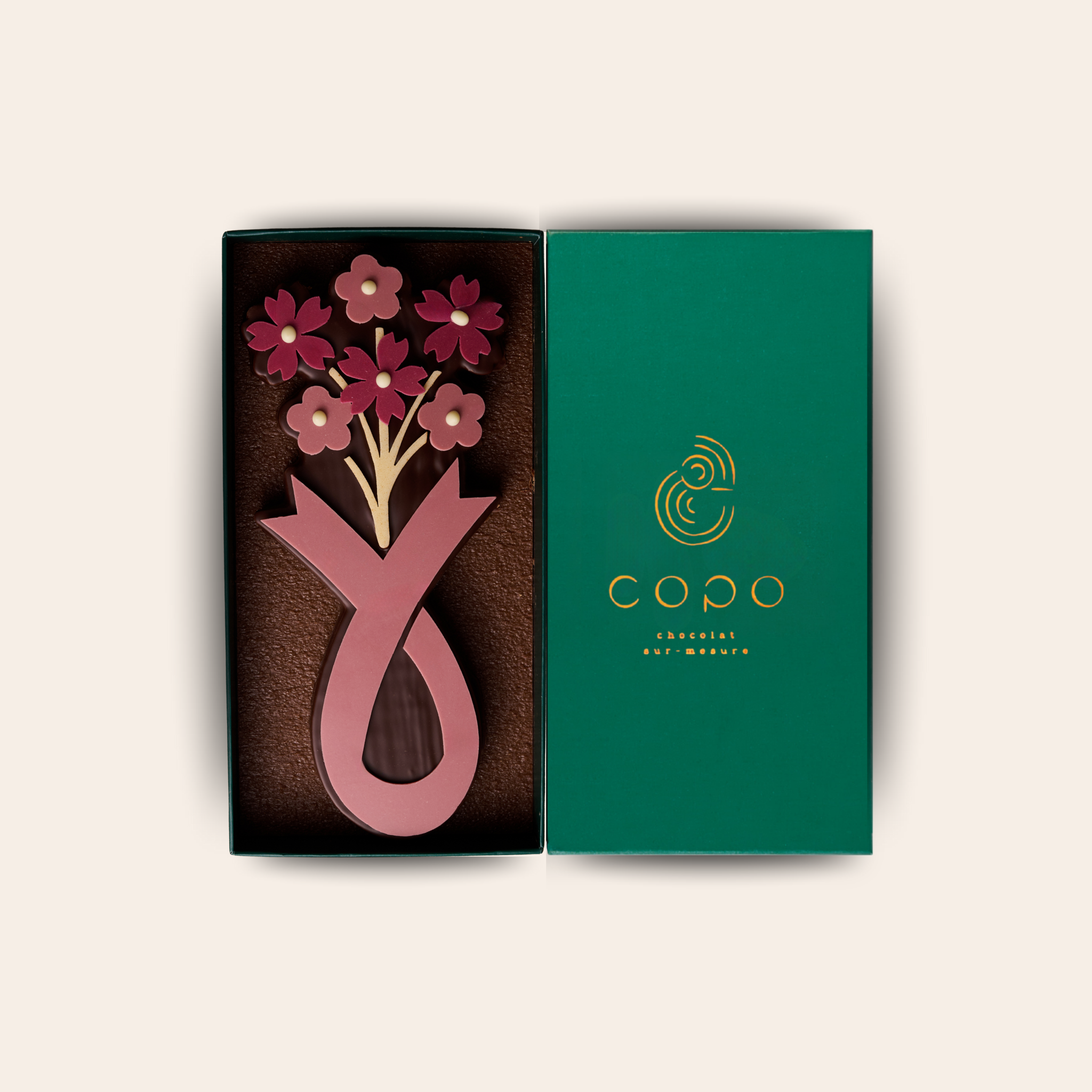 Octobre rose chocolat bean to bar artisan sur mesure personnalisation