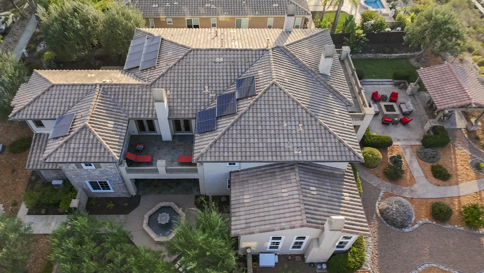 High resolution aerial drone photo of a multi-million dollar property in San Diego CA.