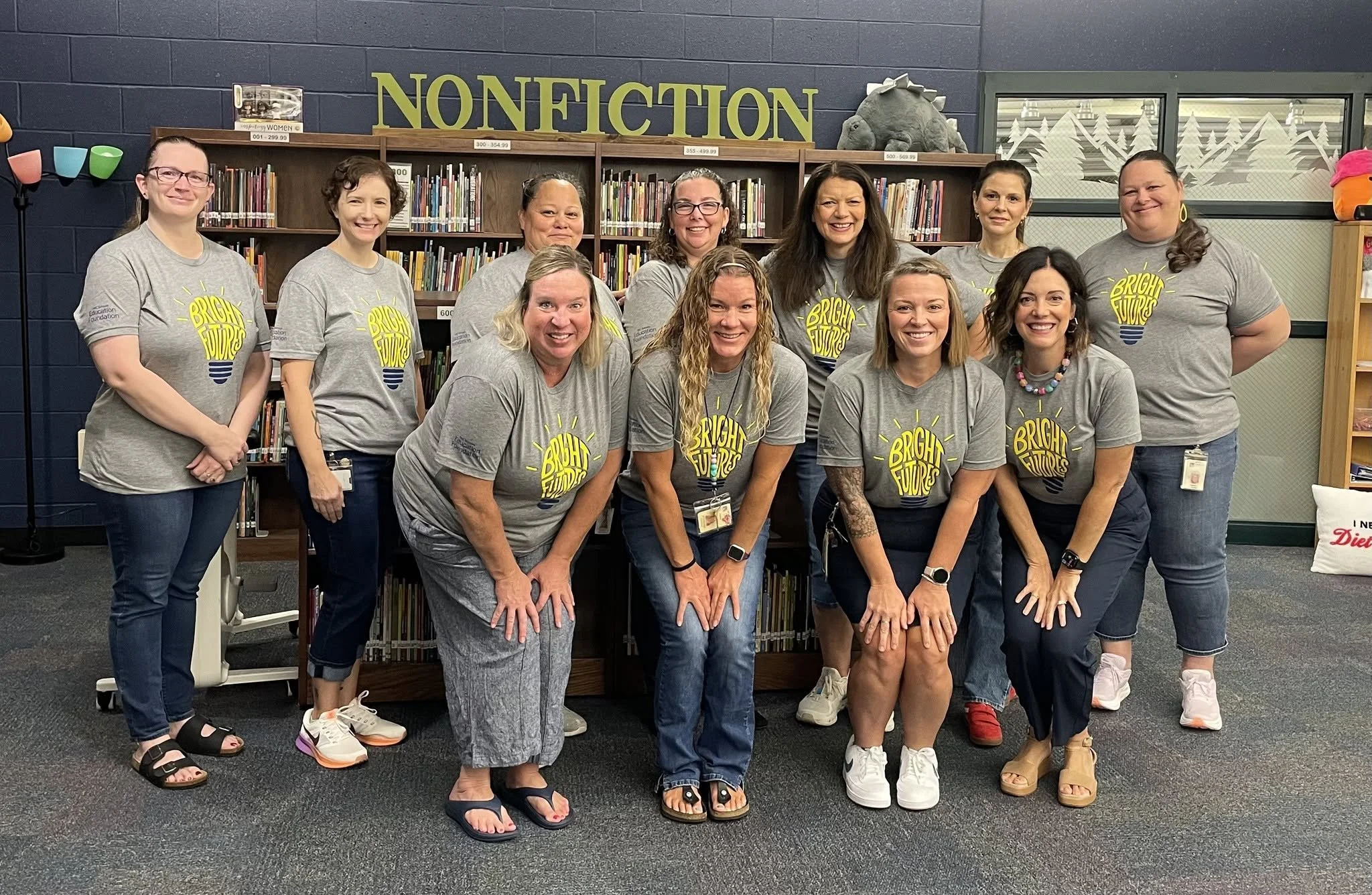 Picture of Gateway 6th Grade Center Staff wearing Employee Donor Club Shirts