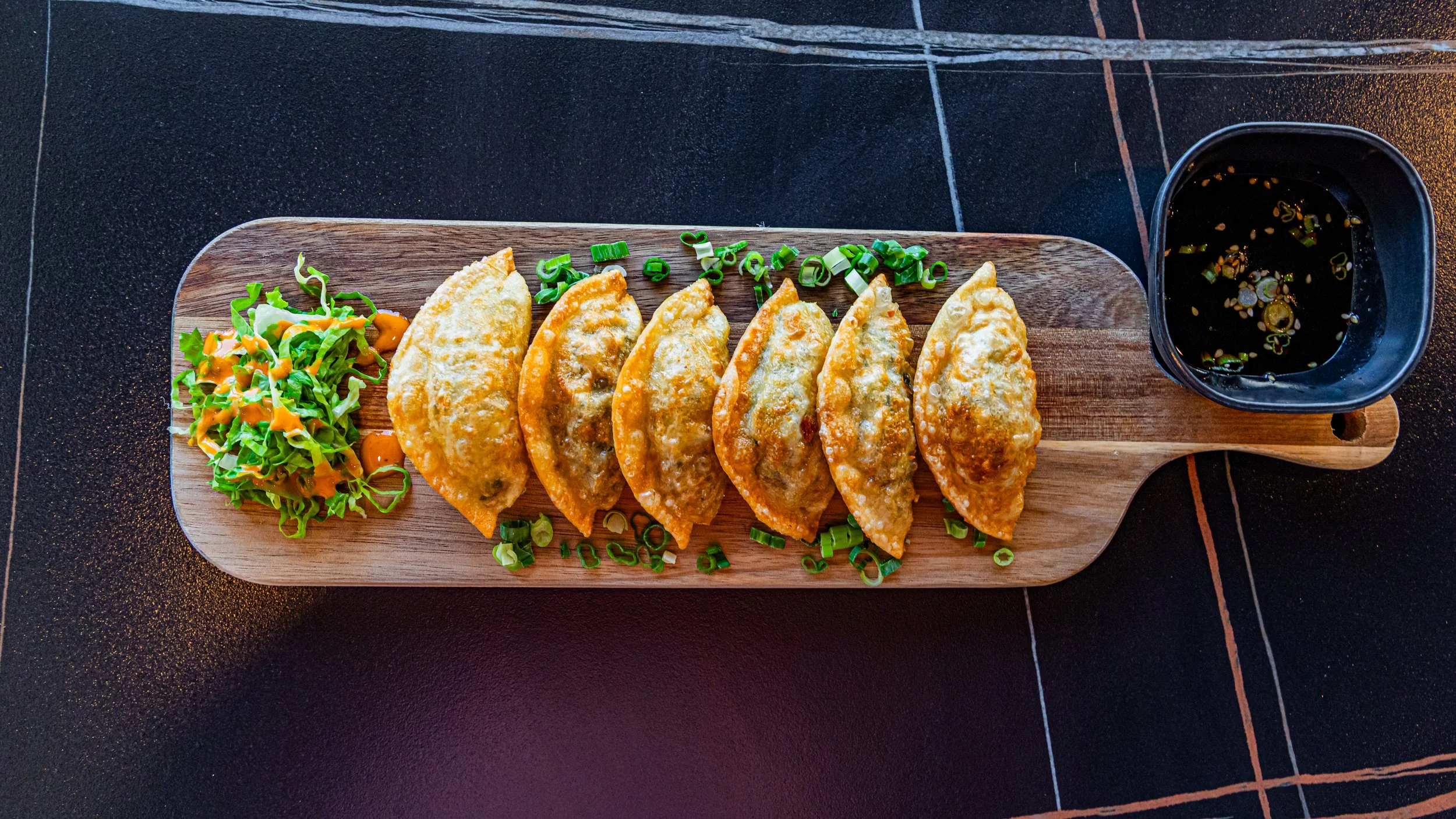Dumplings — deep fried with beef, pork, and vegetables