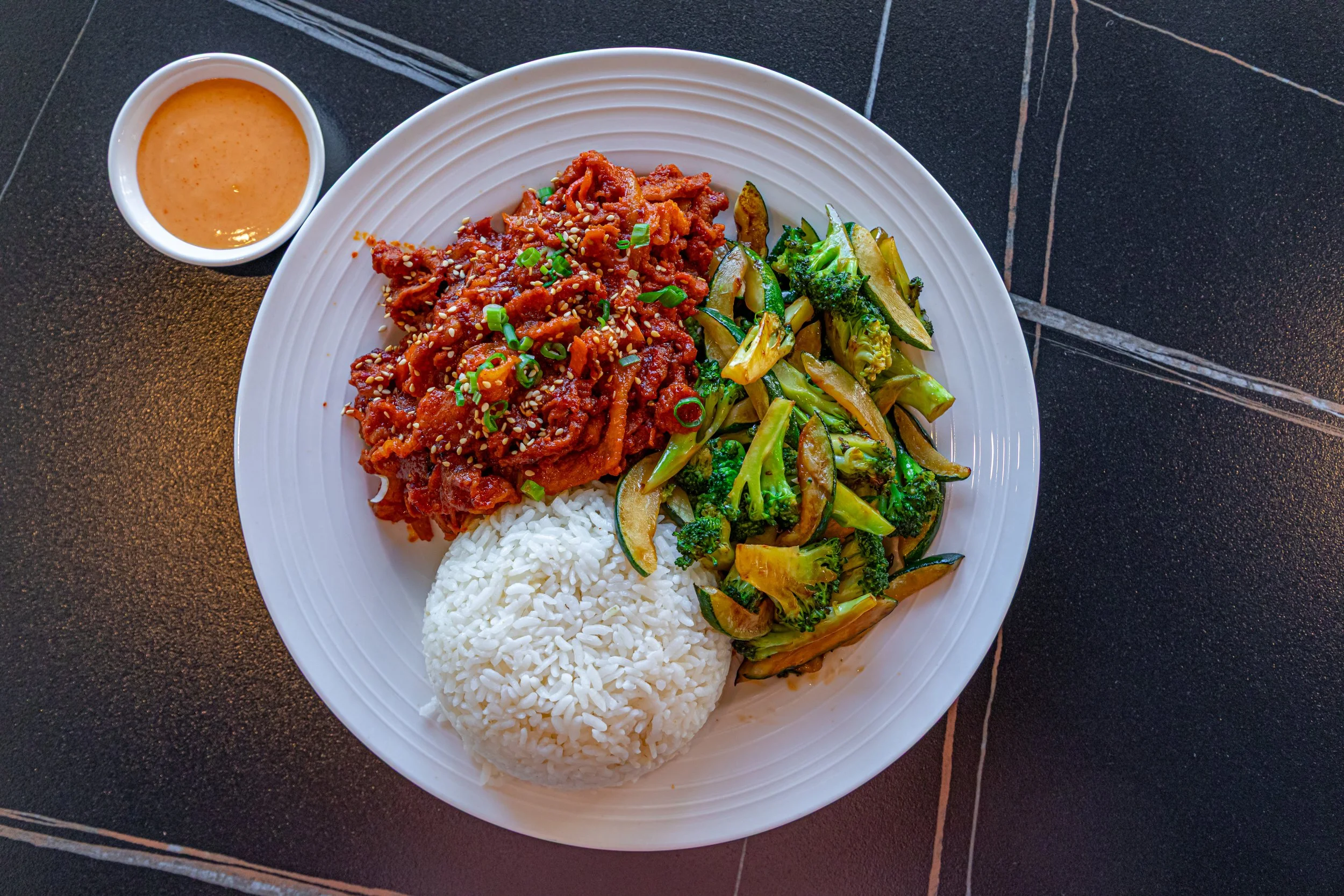 Spicy Pork Hibachi with White Rice