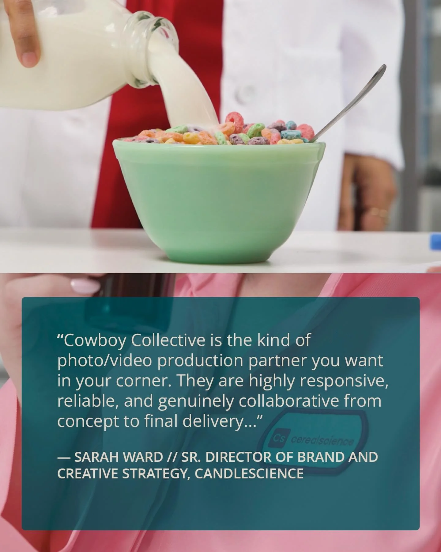 &ldquo;Cowboy Collective is the kind of photo/video production partner you want in your corner. They are highly responsive, reliable, and genuinely collaborative from concept to final delivery. They project manage with precision and care, delivering 