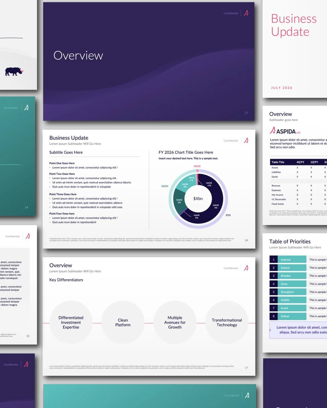 Excited to share some recent presentation design work for a growing insurance and financial services company.

We streamlined the company&rsquo;s existing slide decks into a sleek, professional, and organized presentation system. The goal was to crea