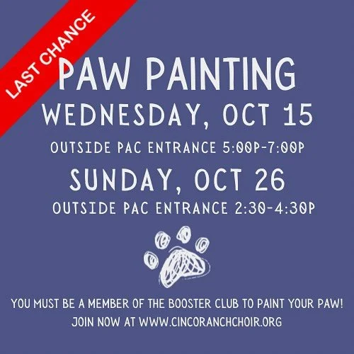 Only two more chances for the year to paint your paw! Don’t miss out!