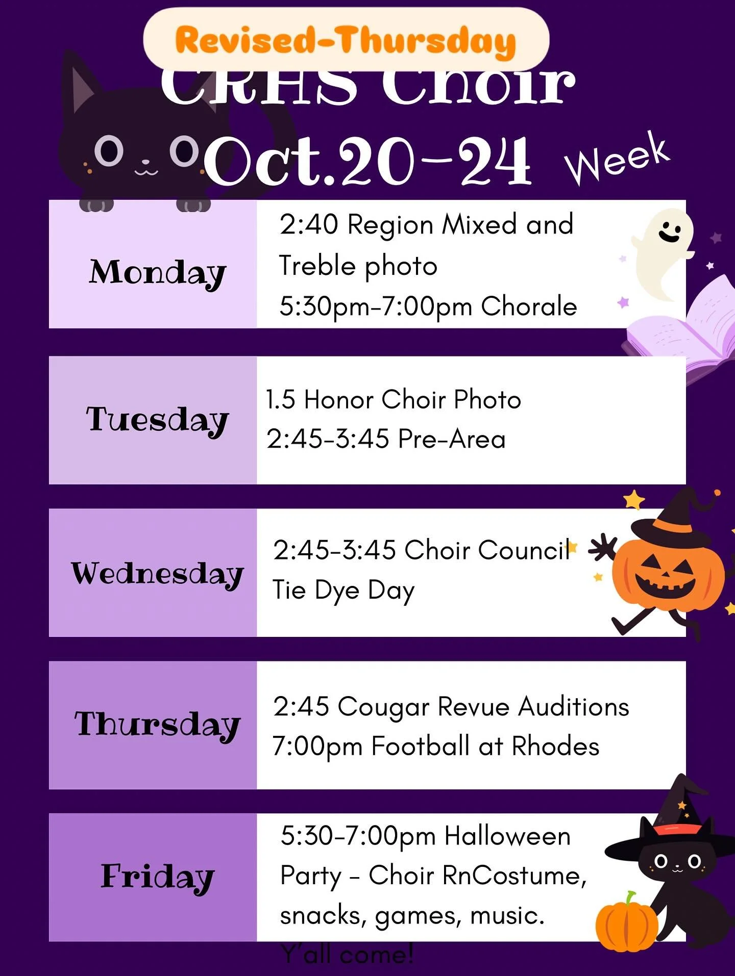 Thursday Cougar Revue Auditions!
2:45