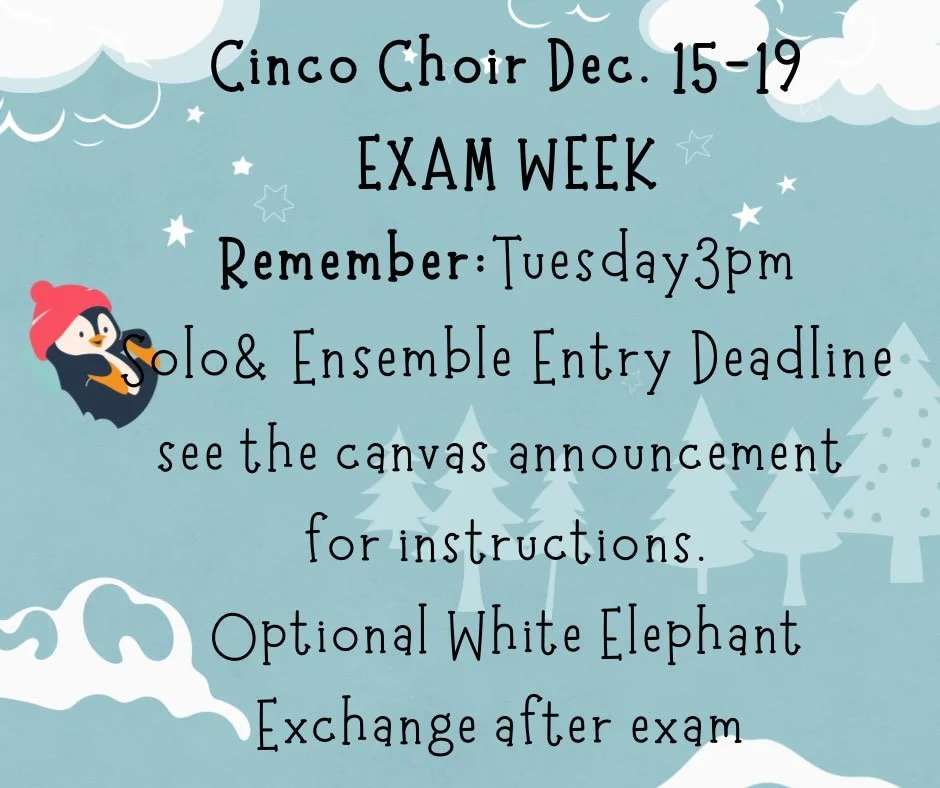 It&rsquo;s been an amazing semester! Have a great week! We are so proud of each and every one of you! #singyoursong #livelifelovemusic #choirfam #cpoe