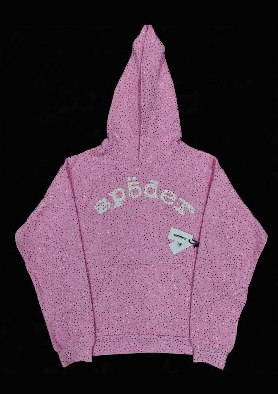 Sp*der Rhinestone Hoodie 'Pink'