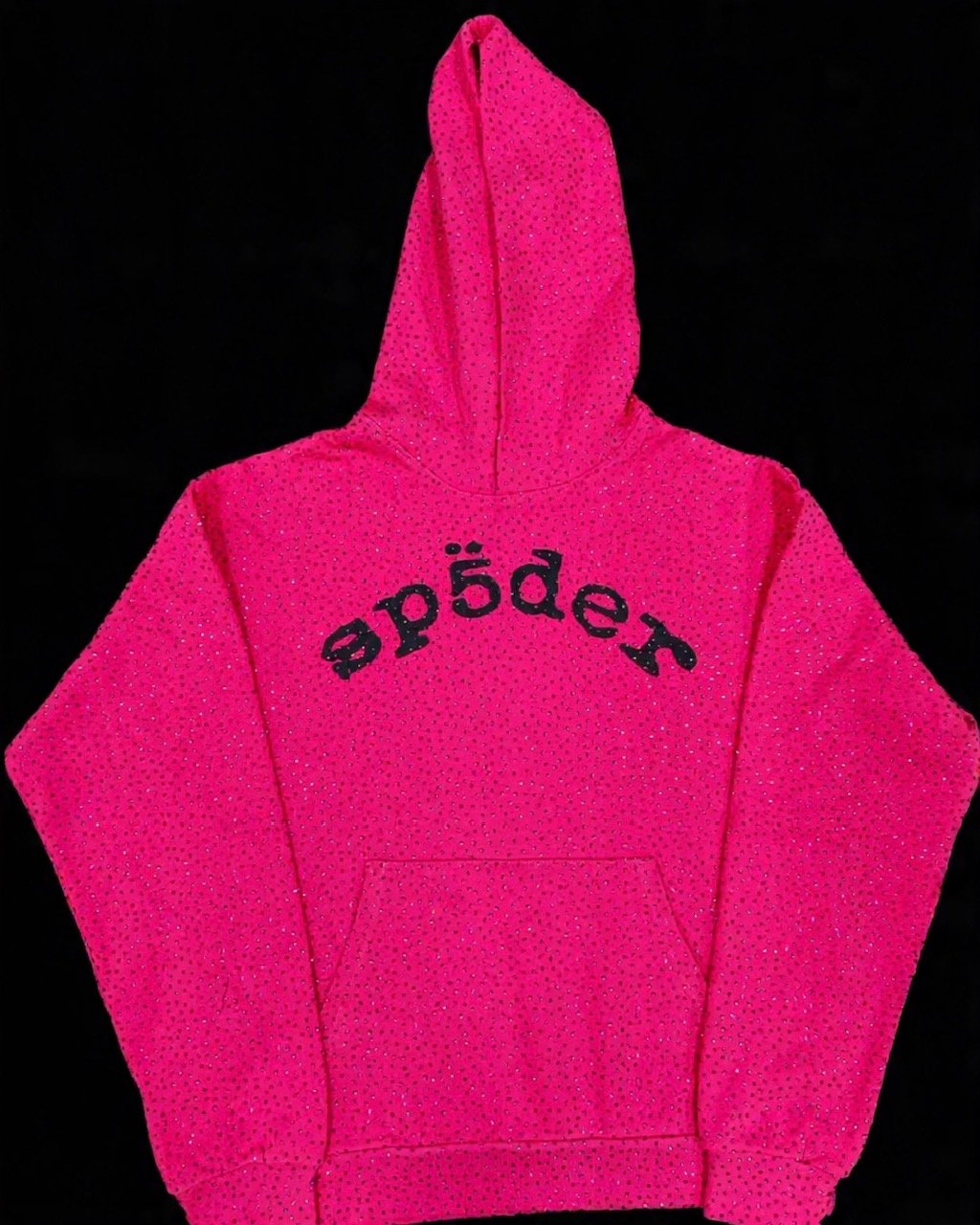 Sp*der Rhinestone Hoodie 'Hot Pink'
