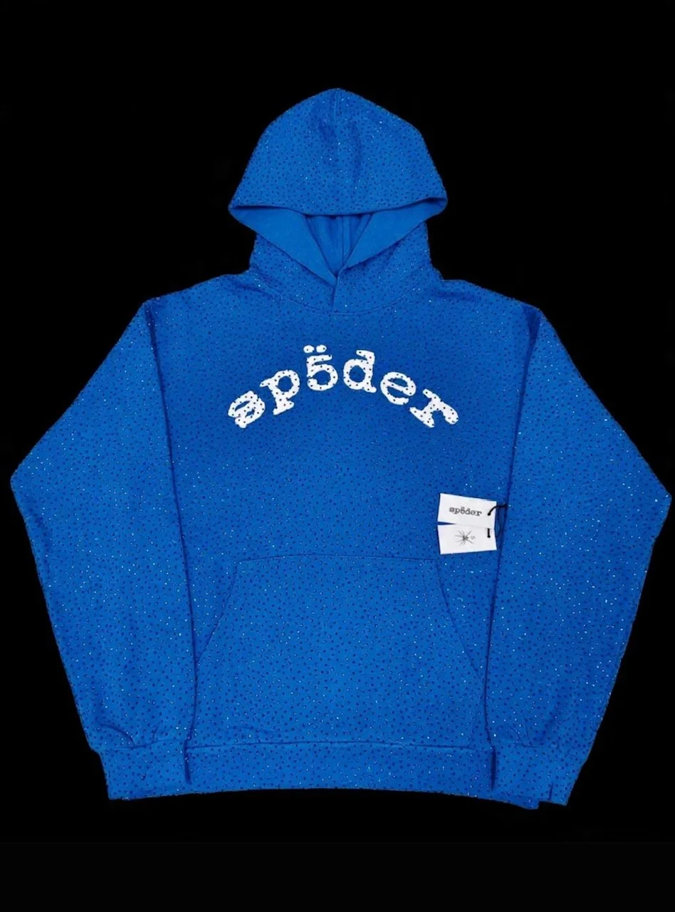 Sp*der Rhinestone Hoodie 'Blue'