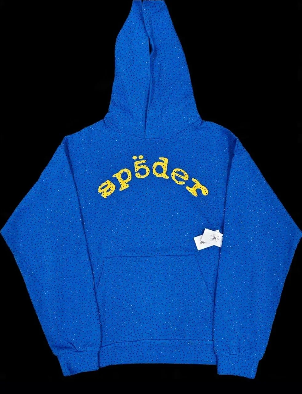 Sp*der Rhinestone Hoodie 'Blue/Yellow'