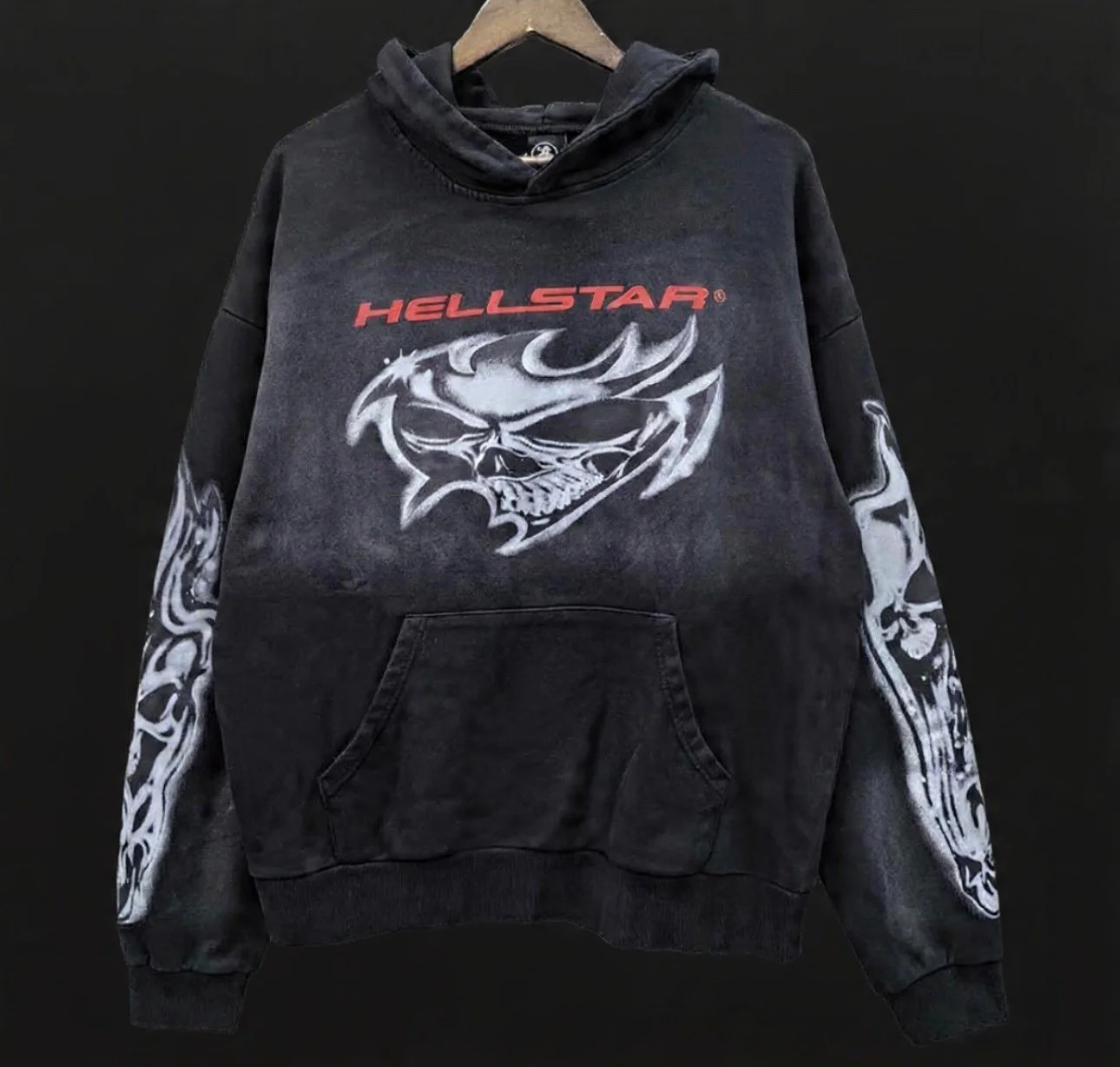 H*llstar Airbrushed Skull Hoodie 'Black'