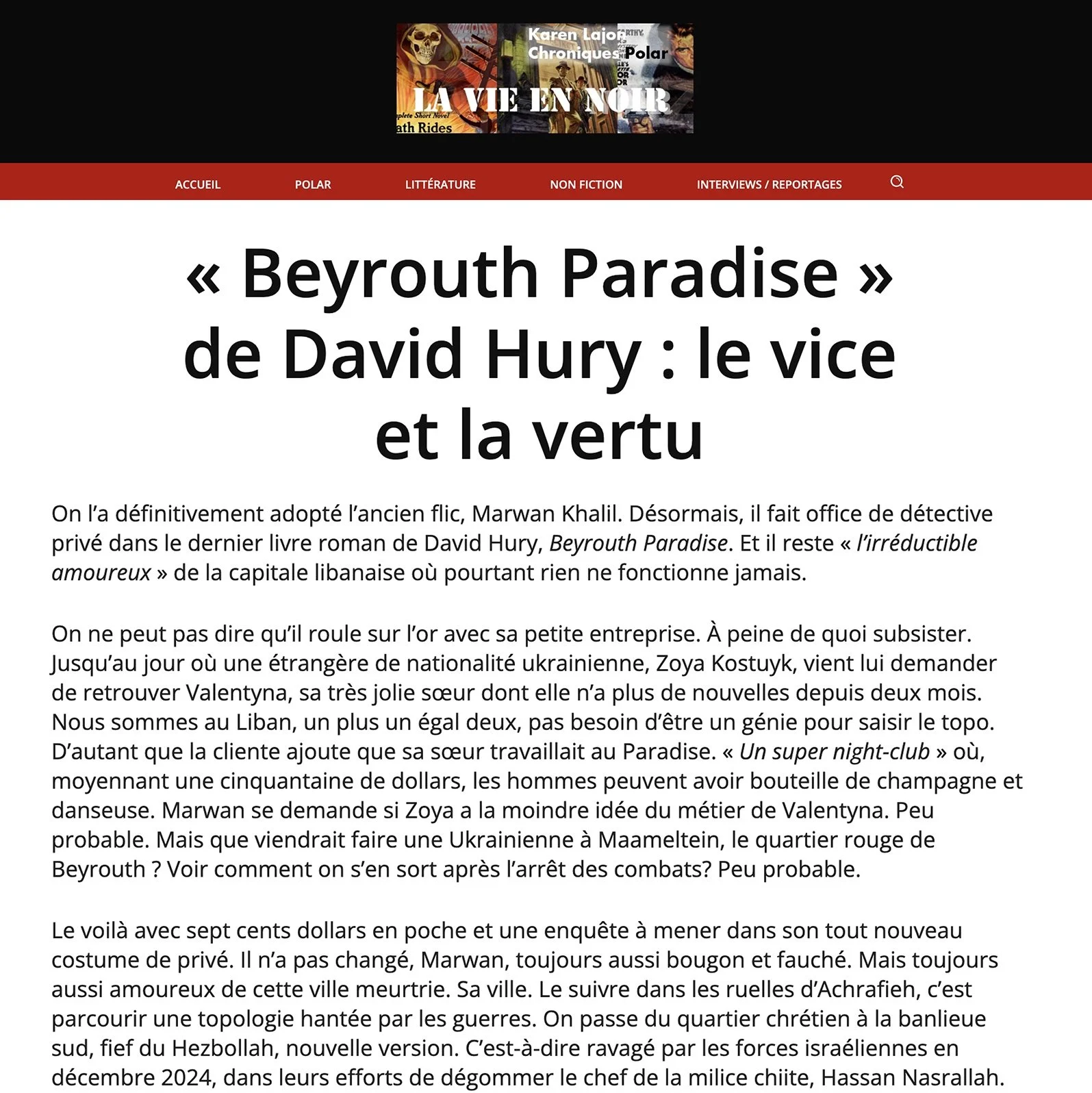 Beyrouth Paradise (La Vie en Noir)