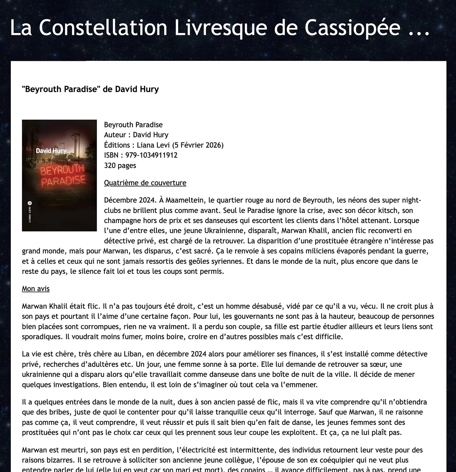 Beyrouth Paradise (Cassiopée)