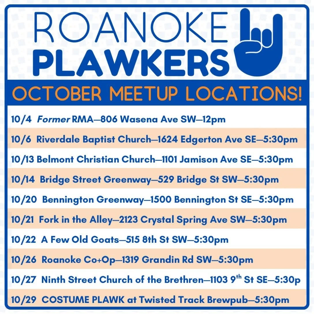 October 2026 Plawking Schedule 
