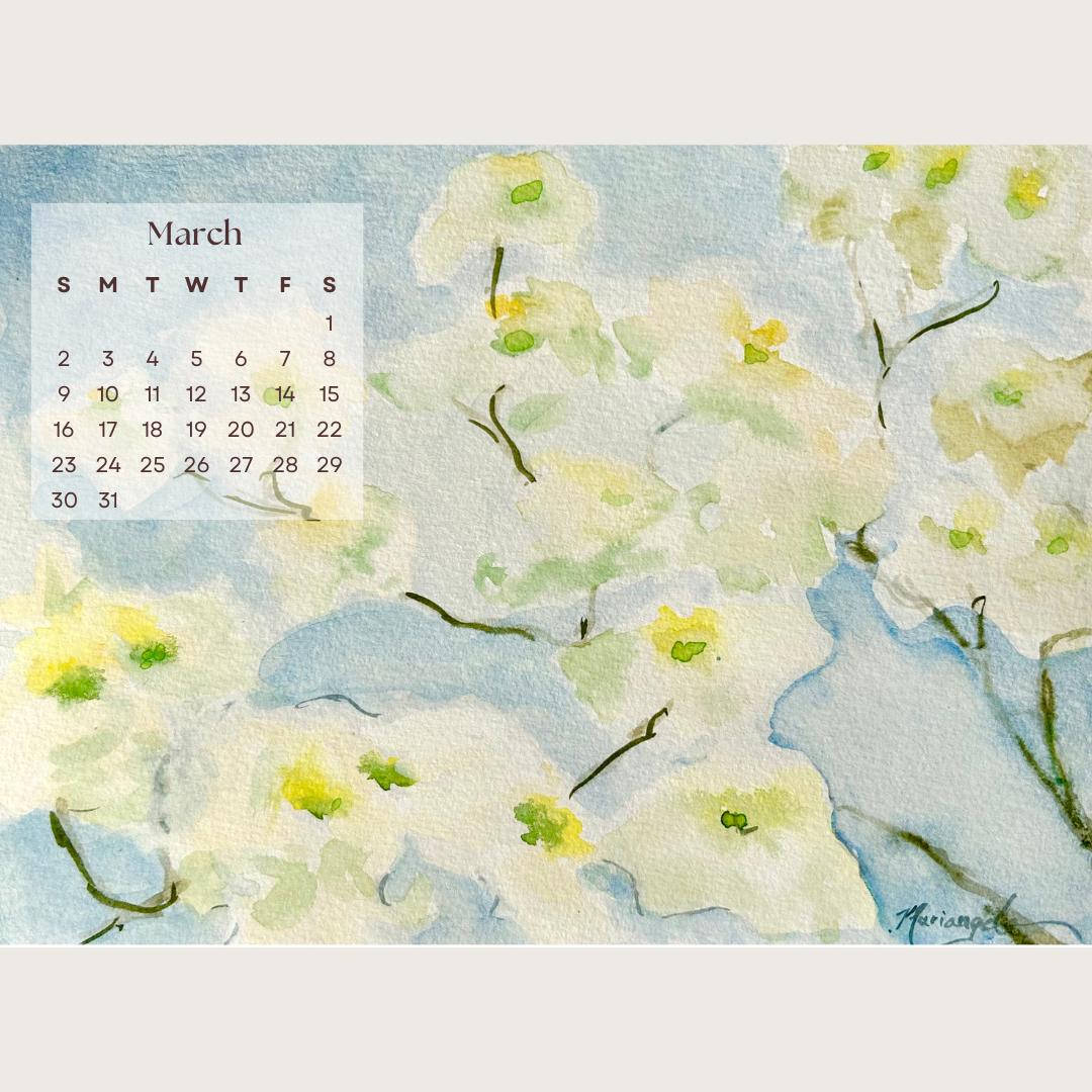 Modern art calendar 2025