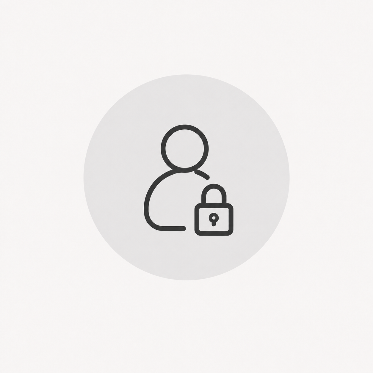 User icon with a lock symbol, indicating secure or protected account access.