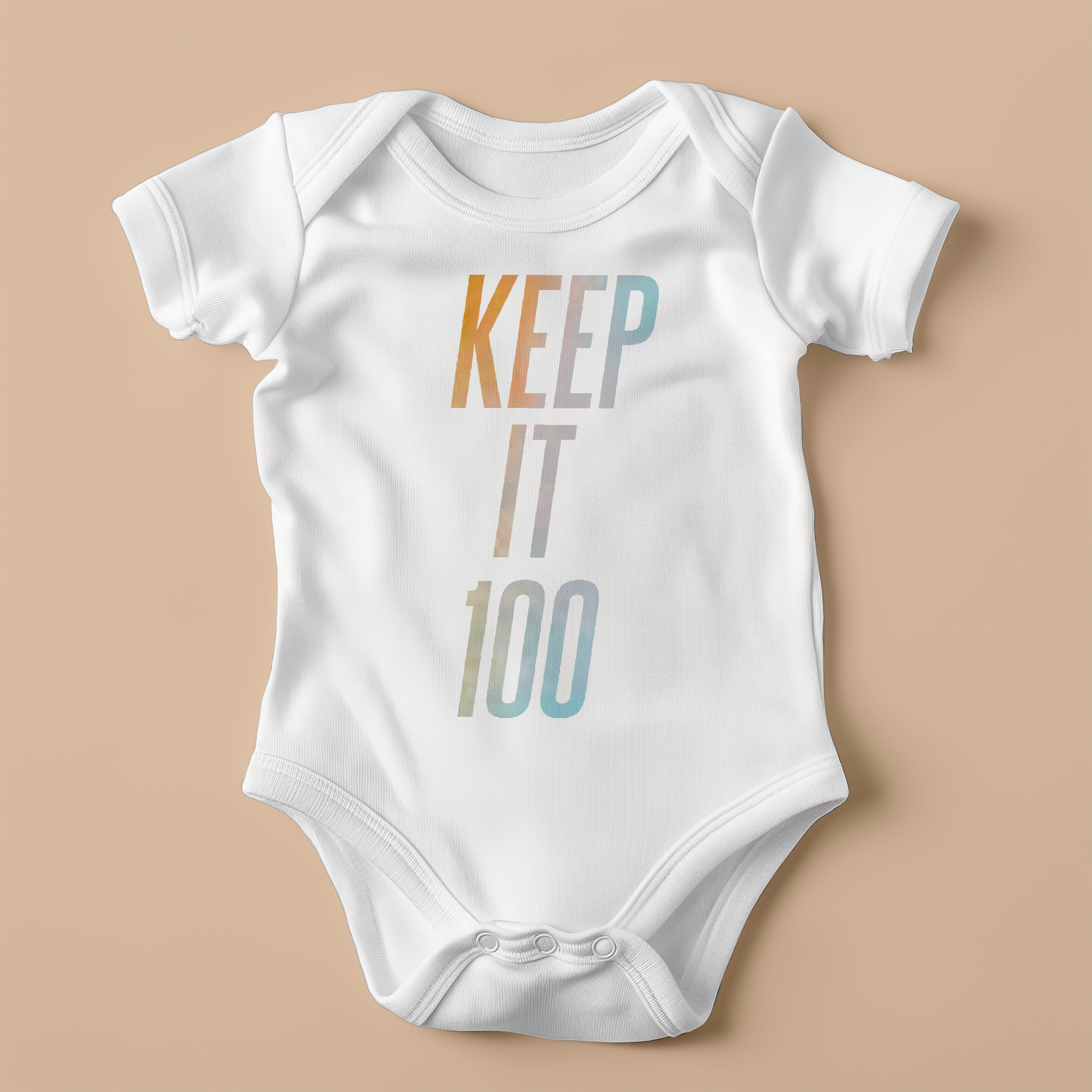 Keep It 100 Baby Outfit – Opal Graphic Infant Clothing, Soft Cotton Newborn Outfit