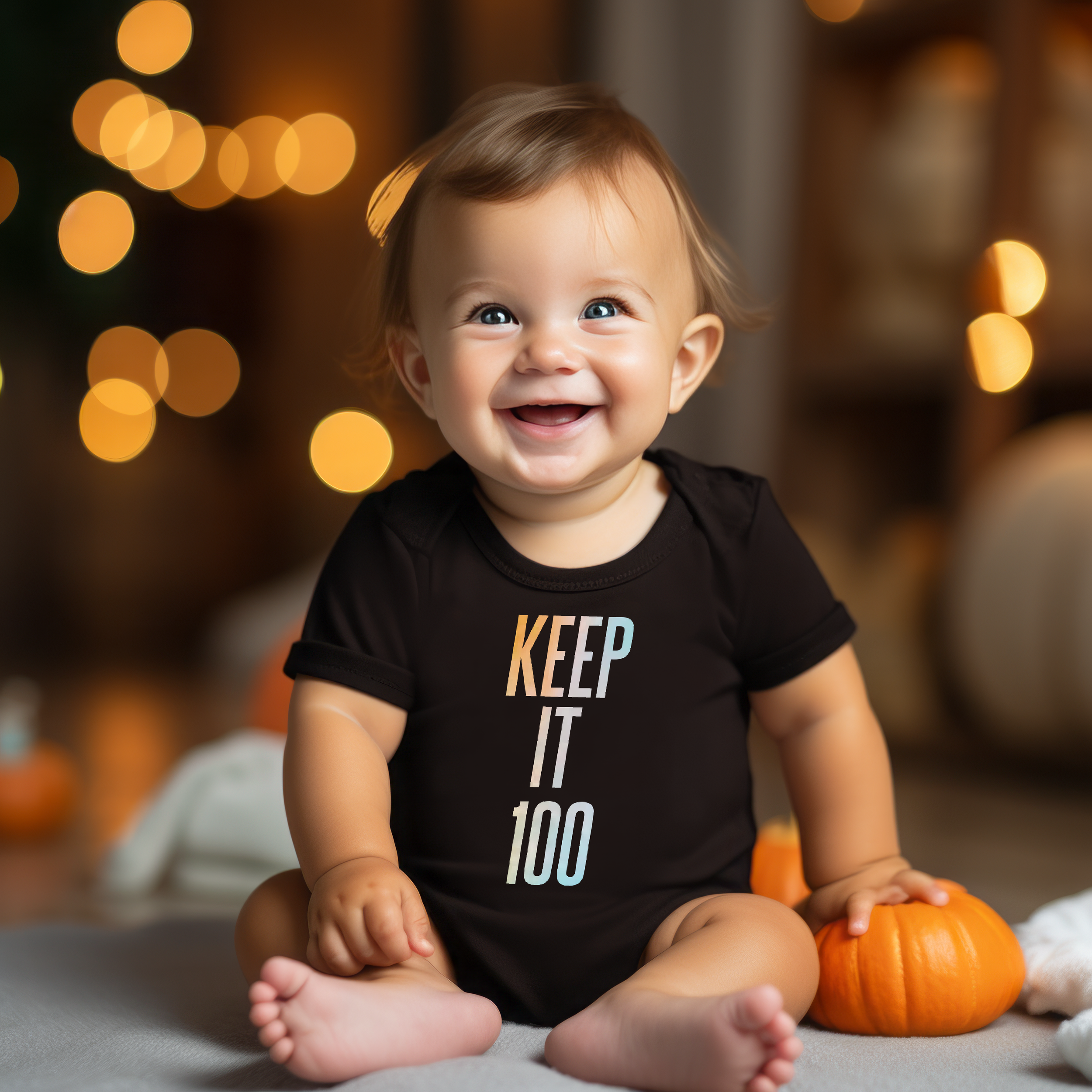 Keep It 100 Baby Outfit – Opal Graphic, Soft Cotton Infant Clothing