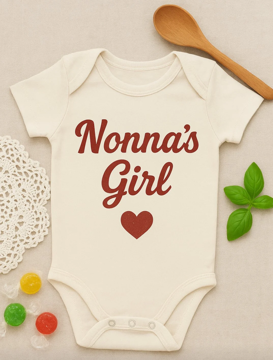 Nonna’s Baby Outfit – Italian Grandma Baby Bodysuit, Soft Cotton Infant Clothing, Baby Shower Gift