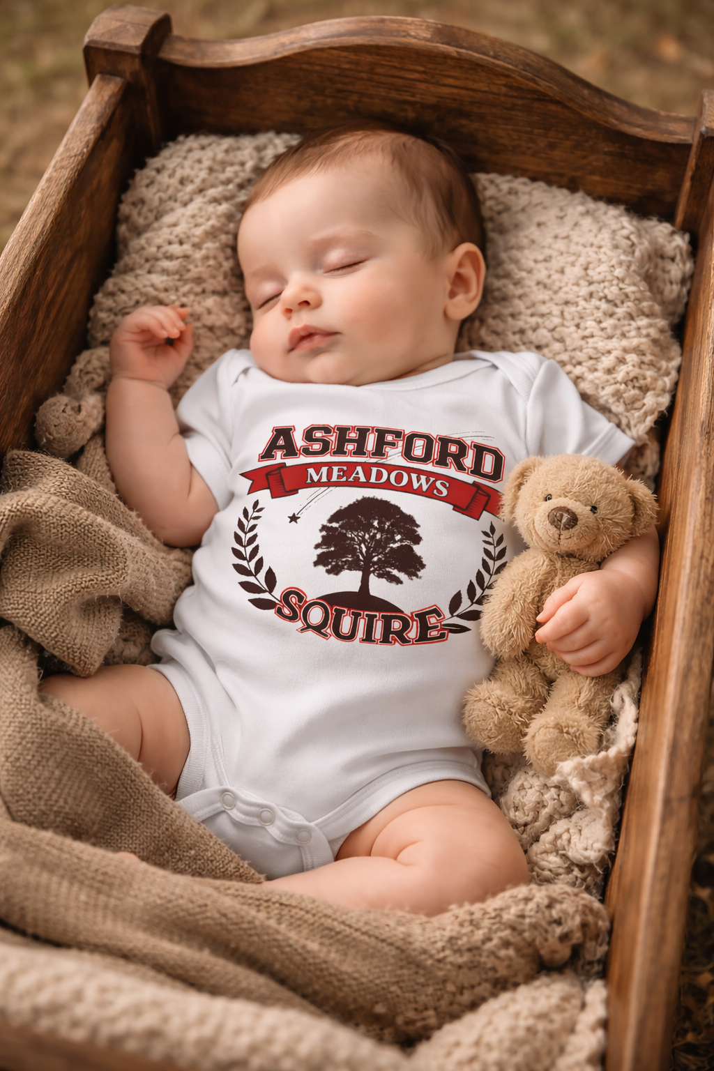 Ashford Meadows Squire Baby Bodysuit – Medieval Knight Infant Outfit, Fantasy Nursery Clothing