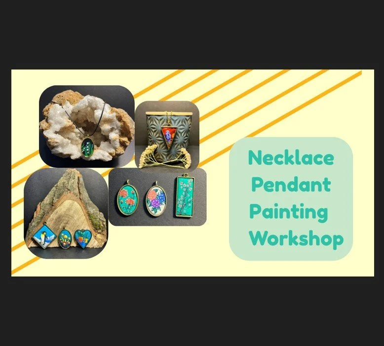 Necklace Pendant Painting Workshop at Laurel Arts, Somerset PA