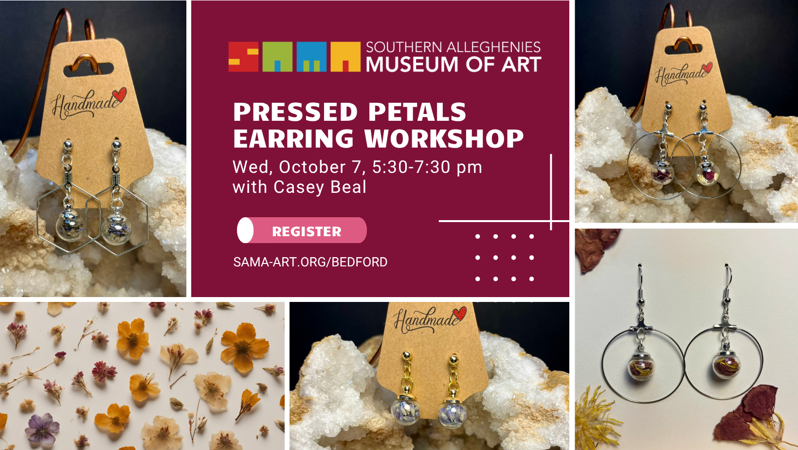 Floral Earring Workshop at Southern Alleghenies Museum of Art – Bedford