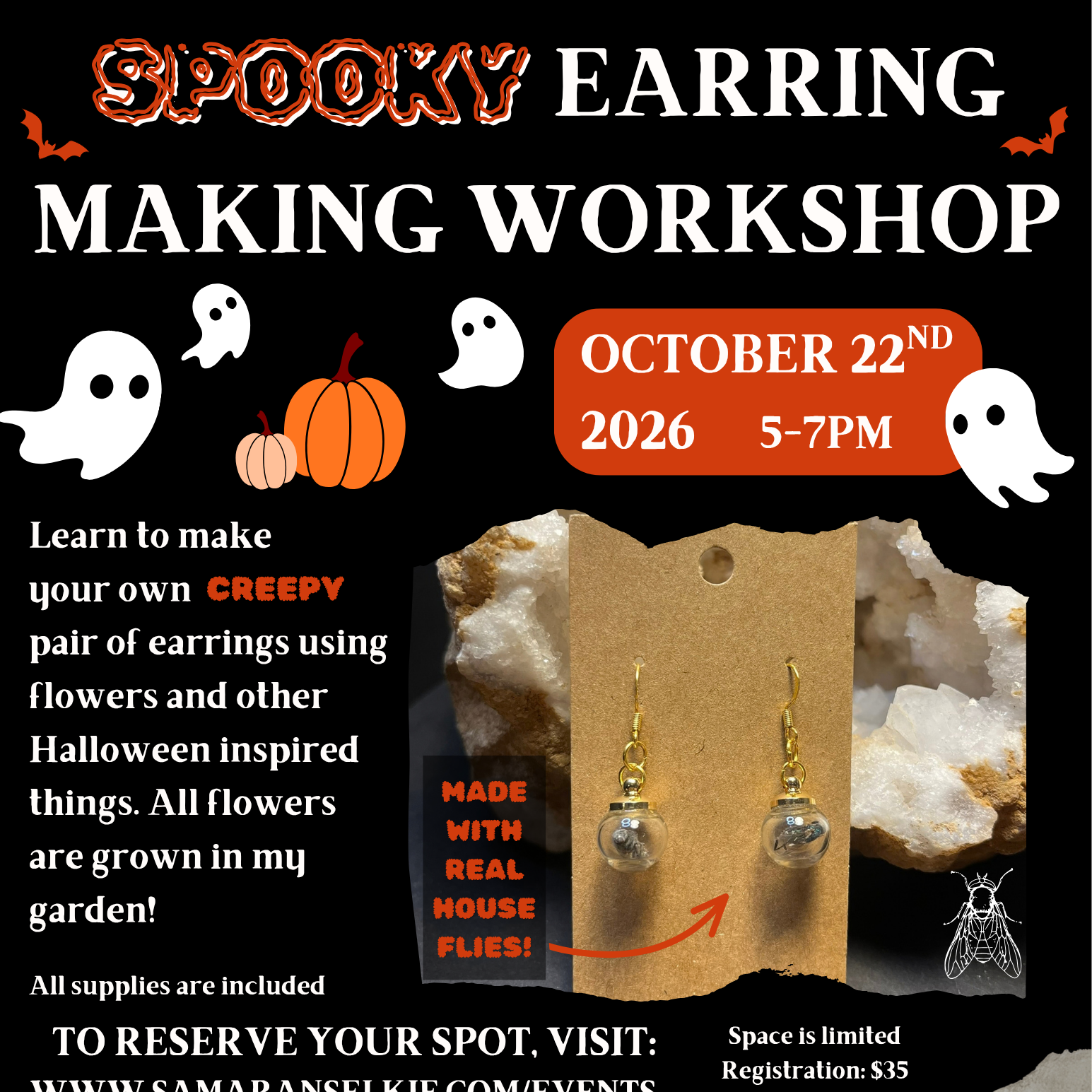 Spooky Earring Workshop at Lily Books and Cafe